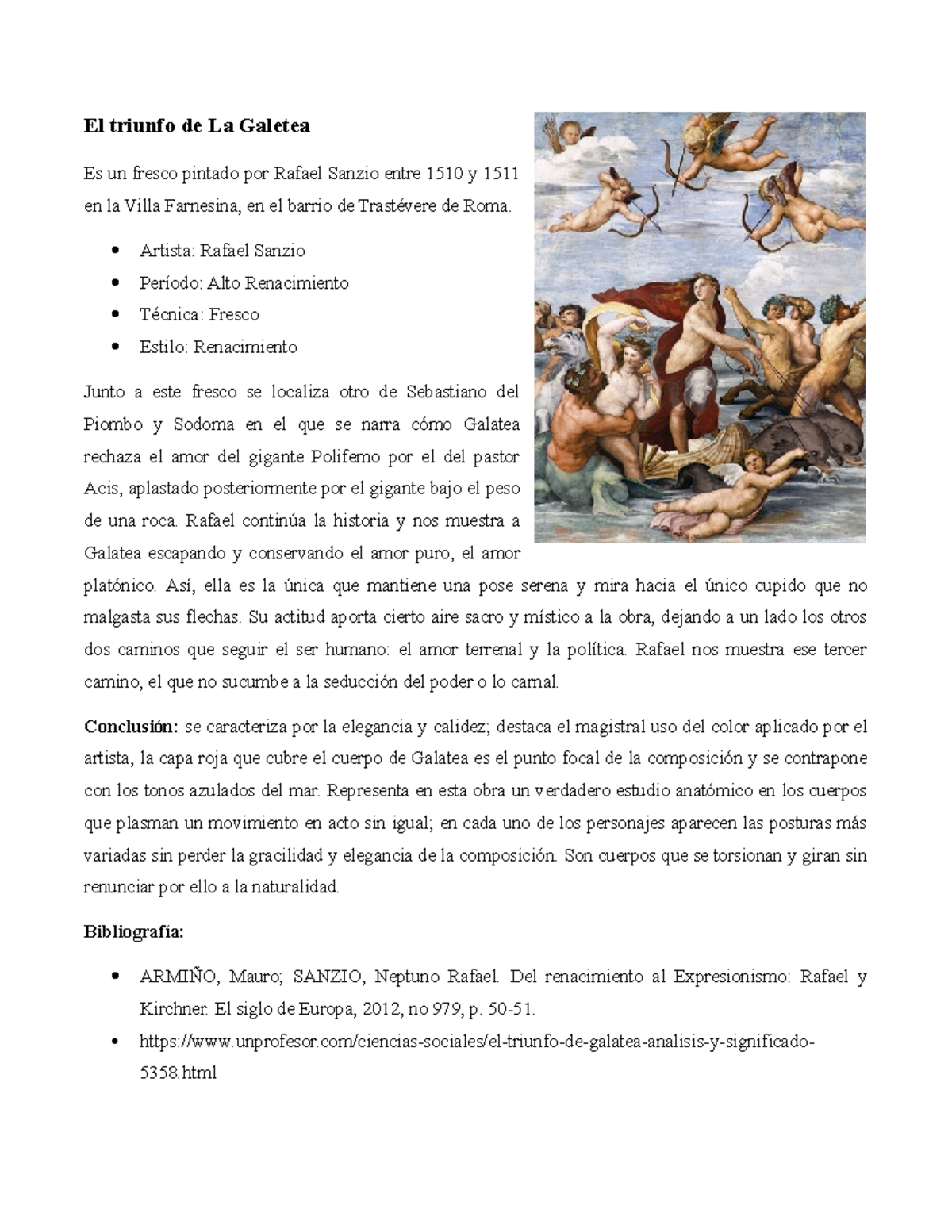 El Triunfo De La Galetea Artista Rafael Sanzio Per odo Alto 