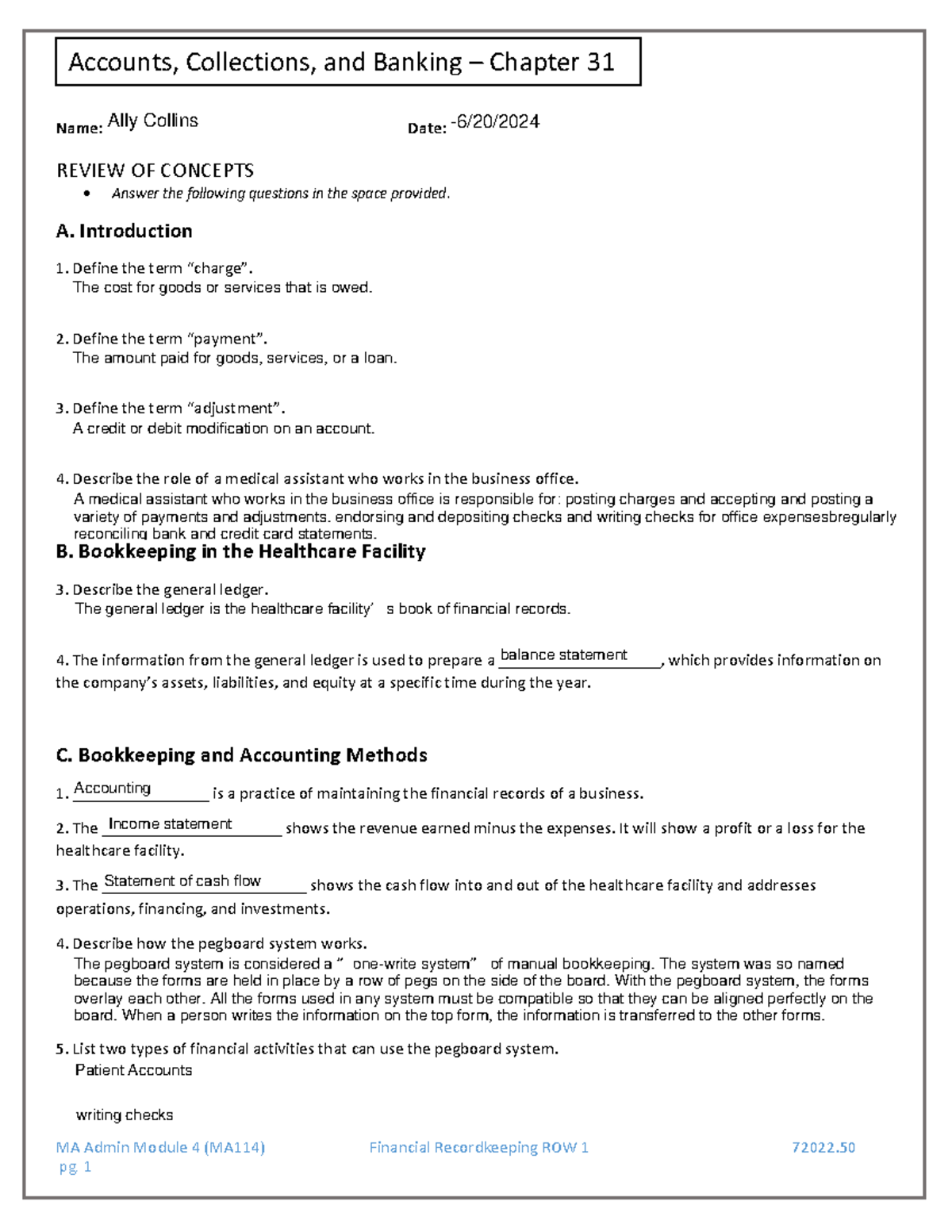 MA114 ROW 1 Chapter 31 - finished - MA Admin Module 4 (MA114) Financial ...