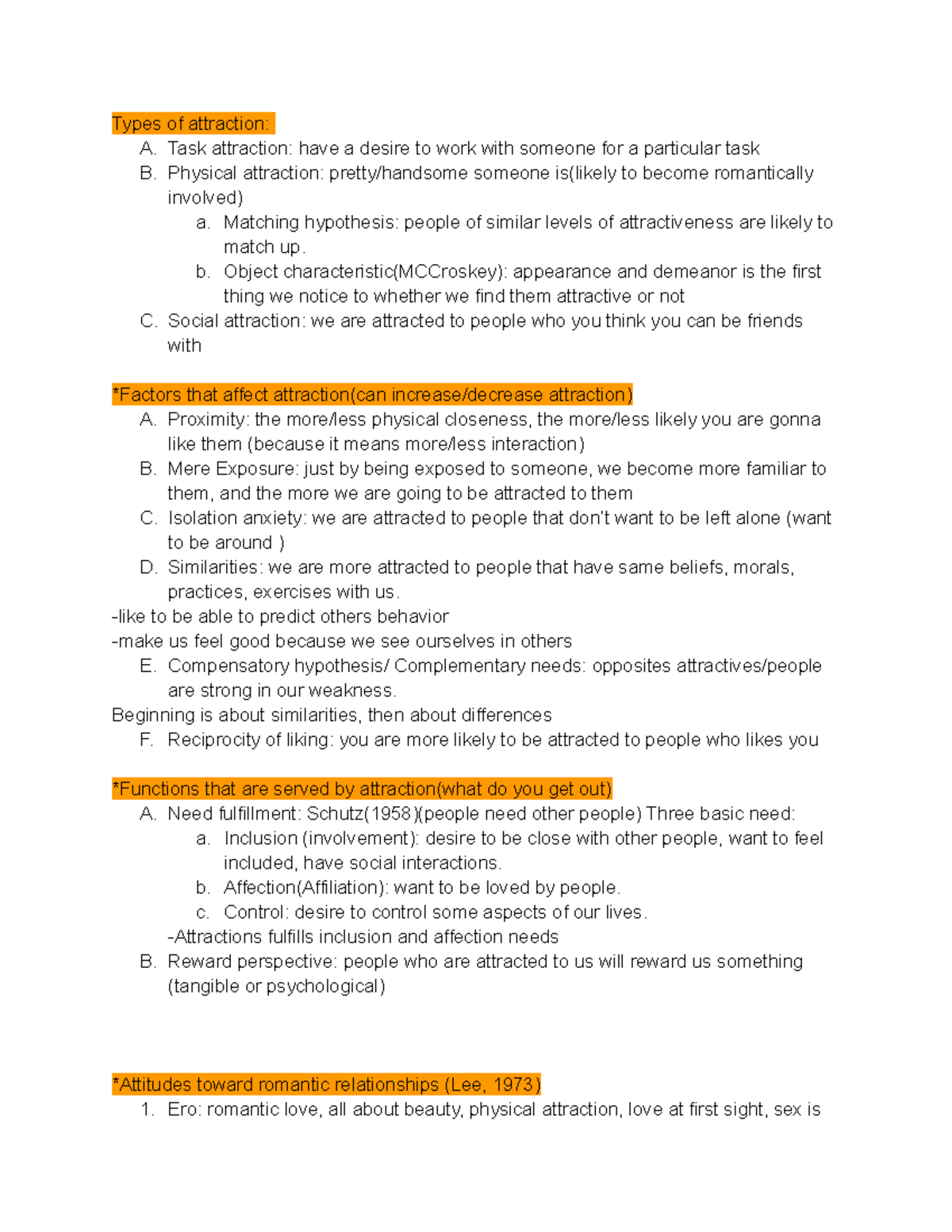 1/23 Attraction - Lecture notes - Types of attraction: A. Task ...