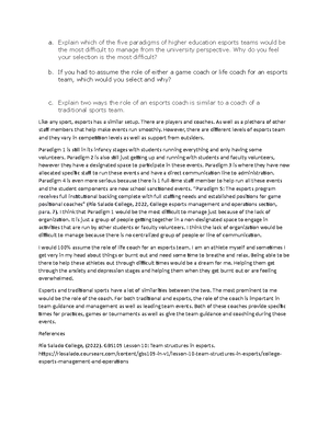 Lesson 2 Essay Gbs 109 - Esports Lesson 2 Essay A. List And Describe 