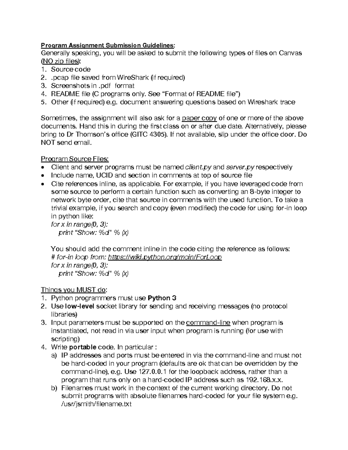 Submission Guidelines - Program Assignment Submission Guidelines ...