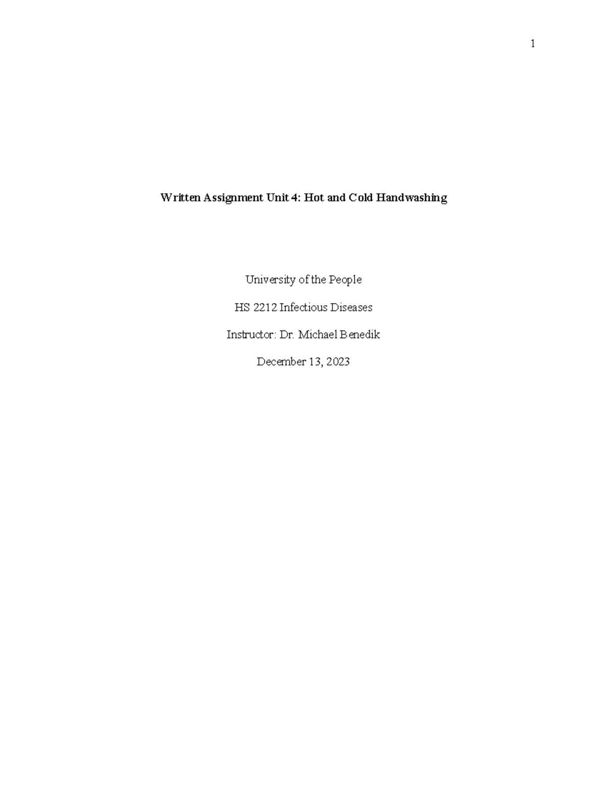Unit 4 Written Assignment Submission - Written Assignment Unit 4: Hot ...