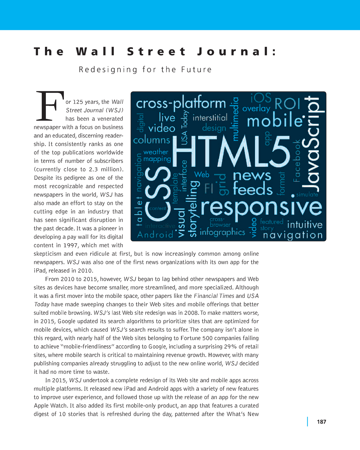 The Wall Street Journal Case Study - 187 F Or 125 Years, The Wall ...