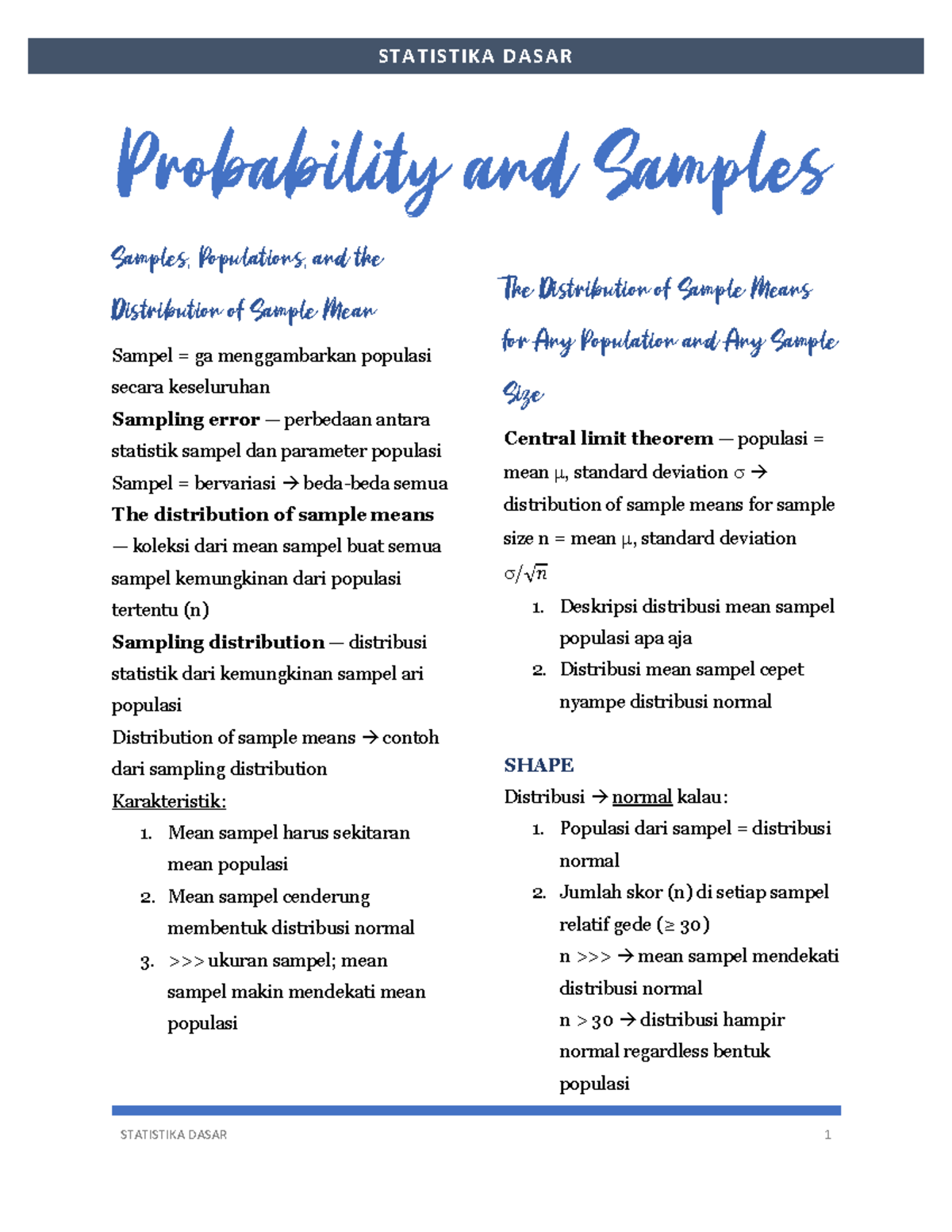 Chapter 7 Probability And Samples - STATISTIKA DASAR 1 STATISTIKA DASAR ...