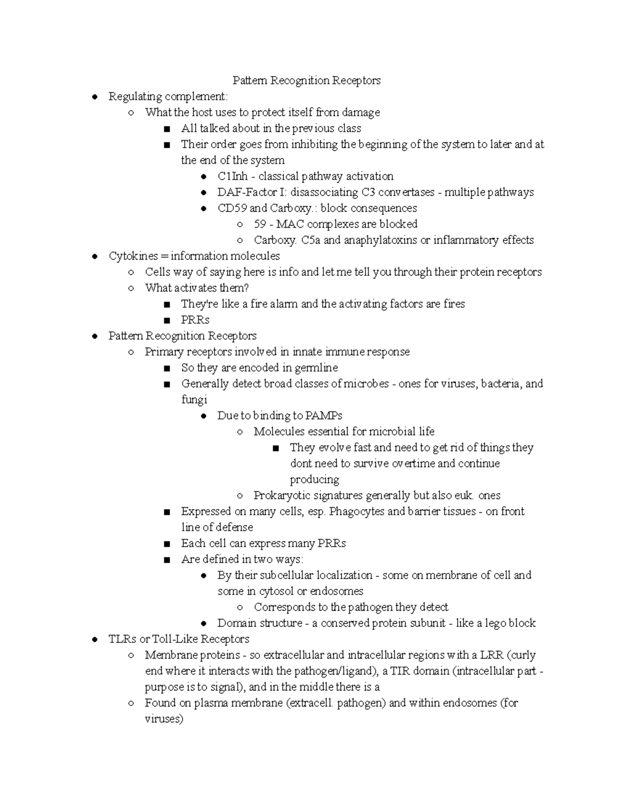 Pattern Recognition Receptors Lecture Part 1 Pattern Recognition