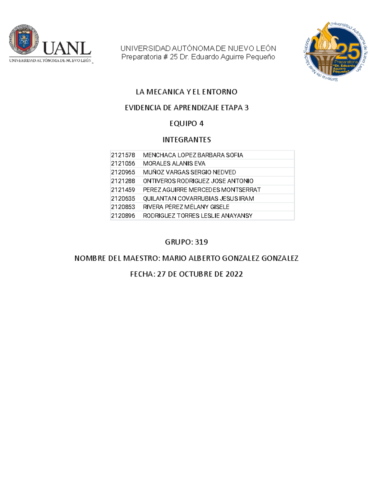 EV3 Mecanica - les ayudará - UNIVERSIDAD AUTÓNOMA DE NUEVO LEÓN ...