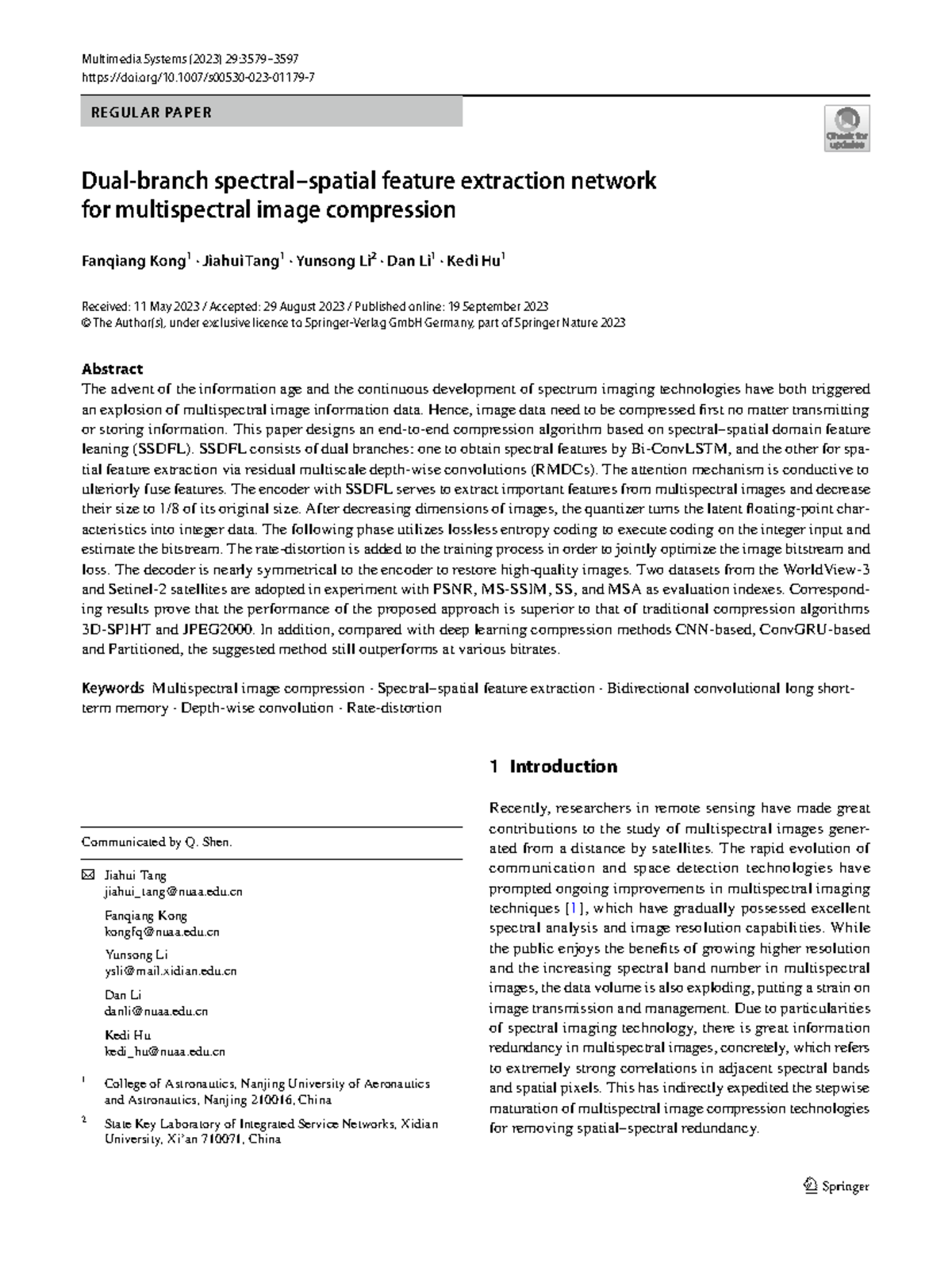 Dual-branch spectral-spatial feature extraction network for ...