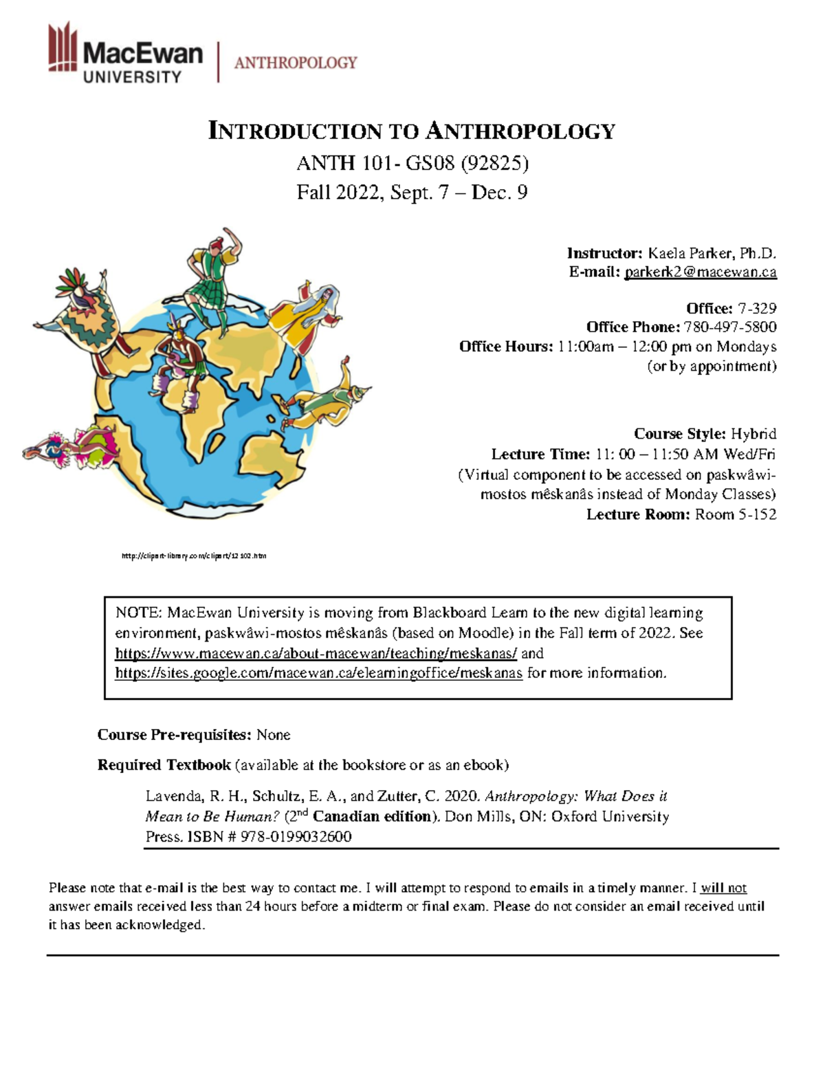 ANTH 101 GS08 Parker 2229 (edited) - INTRODUCTION TO ANTHROPOLOGY ANTH ...