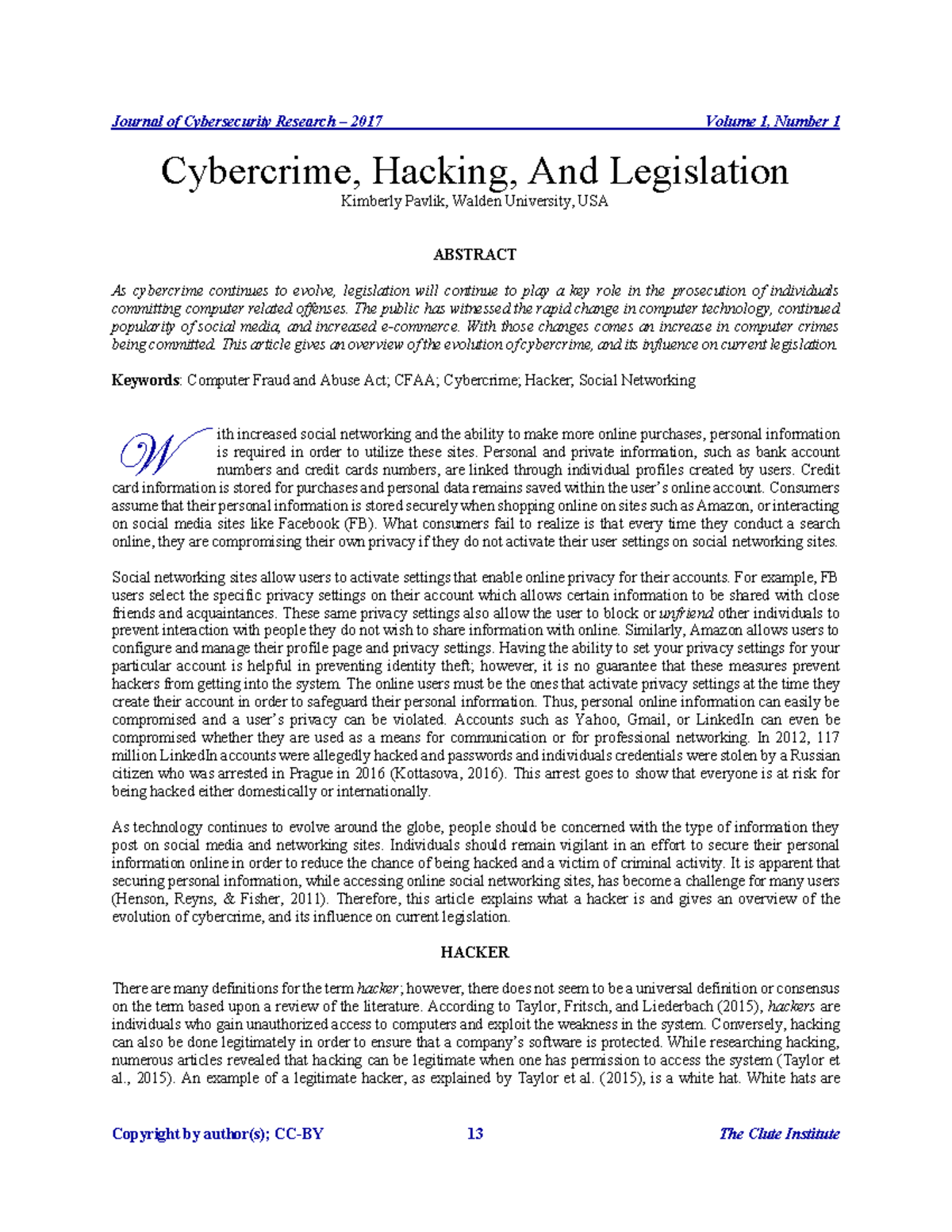 Research Article 2- AN ARTICLE ABOUT CYBERCRIME - Cybercrime, Hacking ...