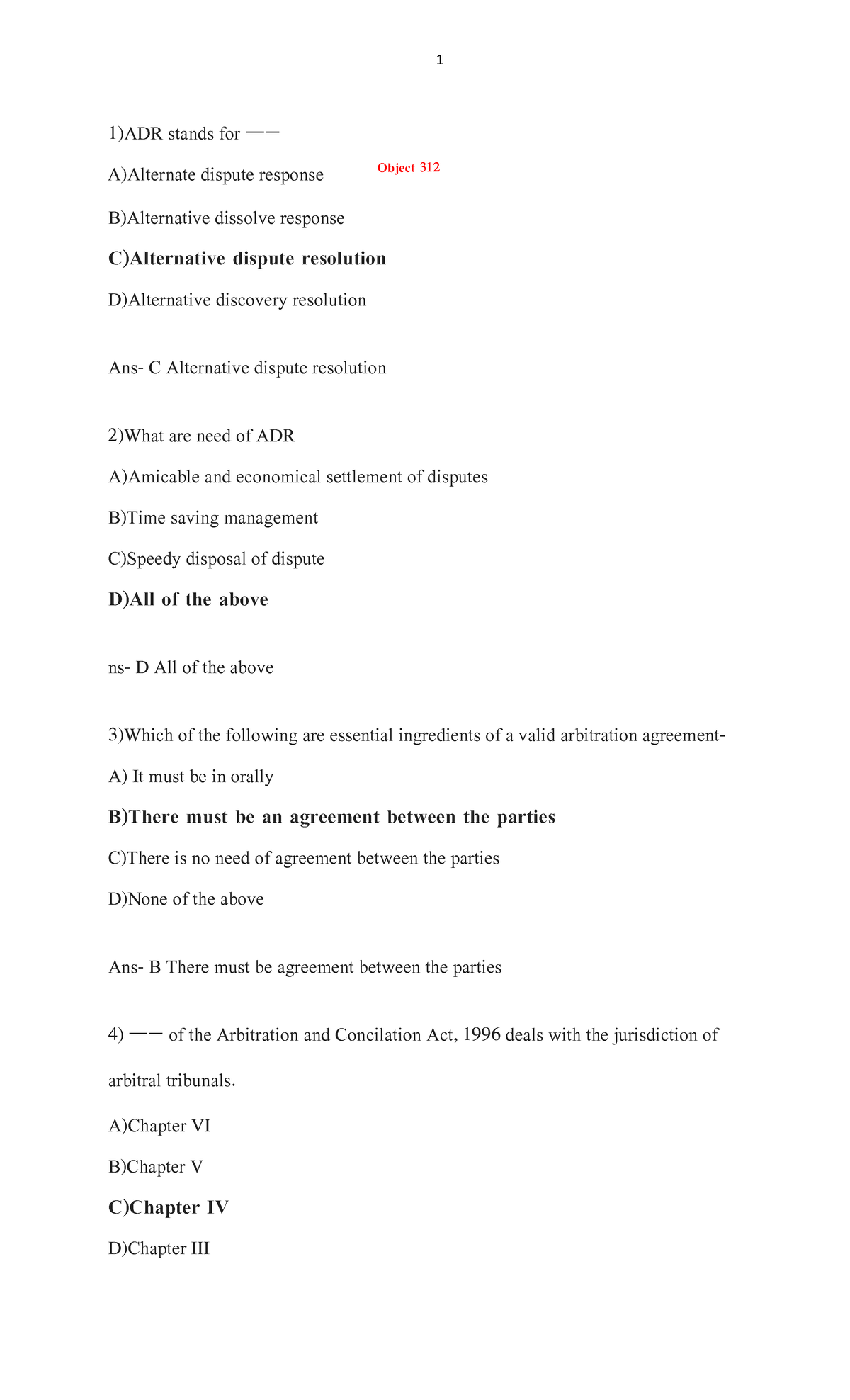 ADR mcq file regarding mcq of adr 1 1)ADR stands for — A)Alternate