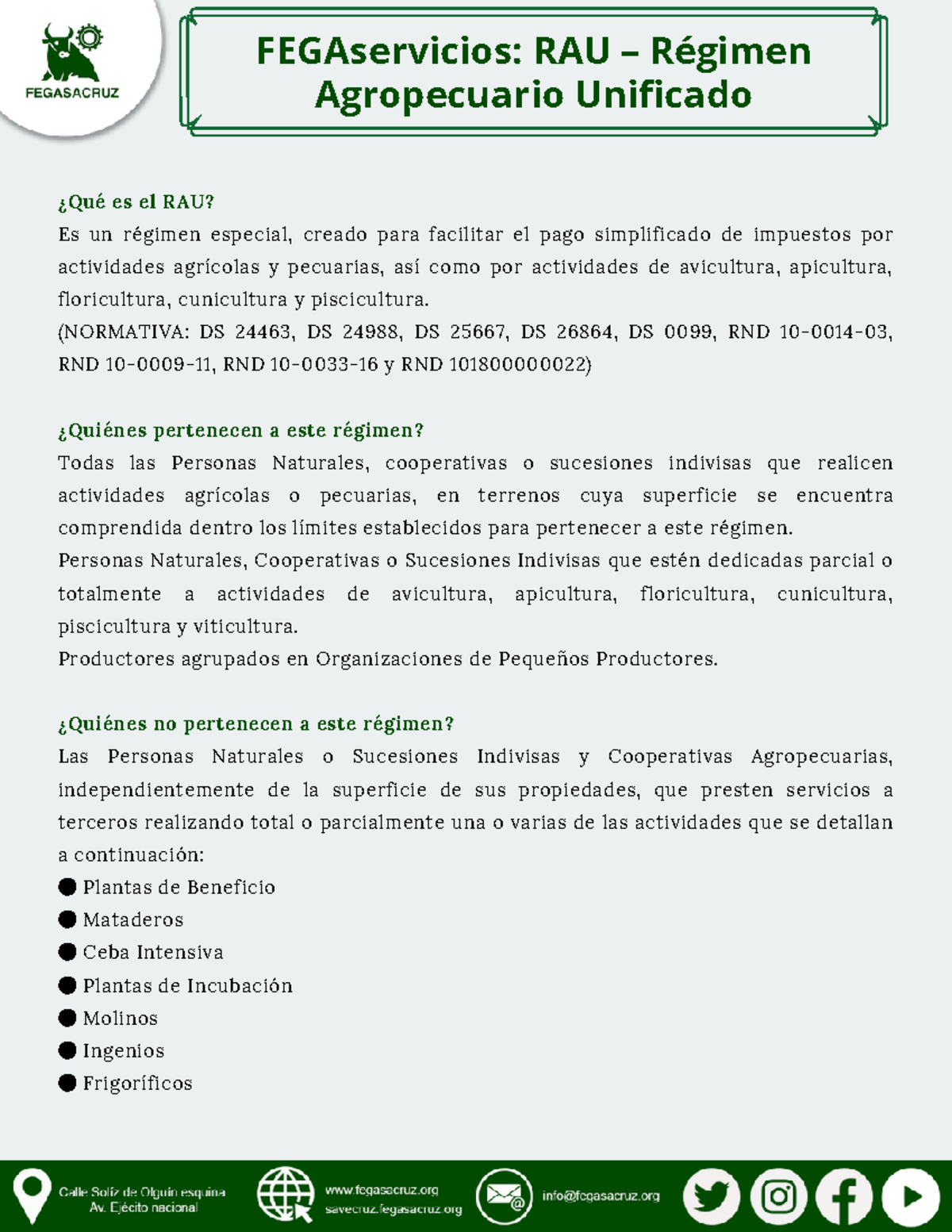 RAU Regimen Agropecuario Unificado 1 - ¿Qué es el RAU? Es un régimen ...