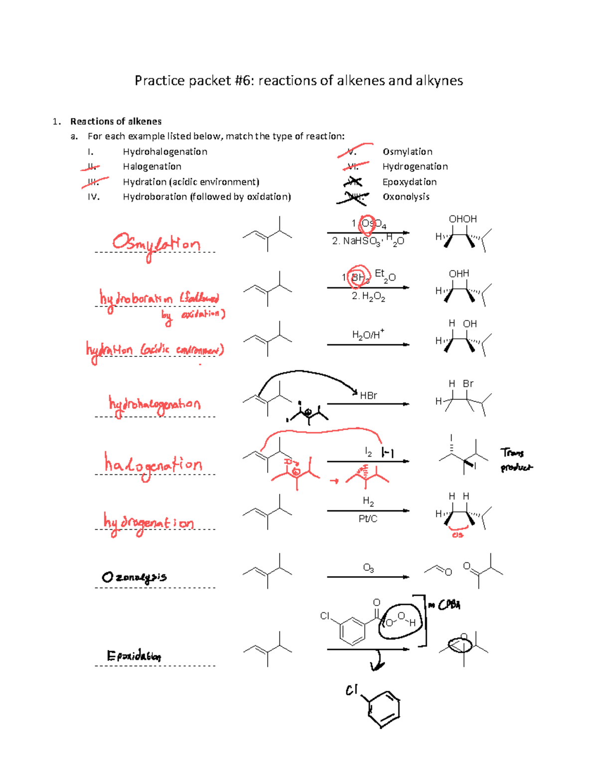 Quiz+prep+packet+6+-+reactions+of+alkenes+and+alkynes - Practice packet ...