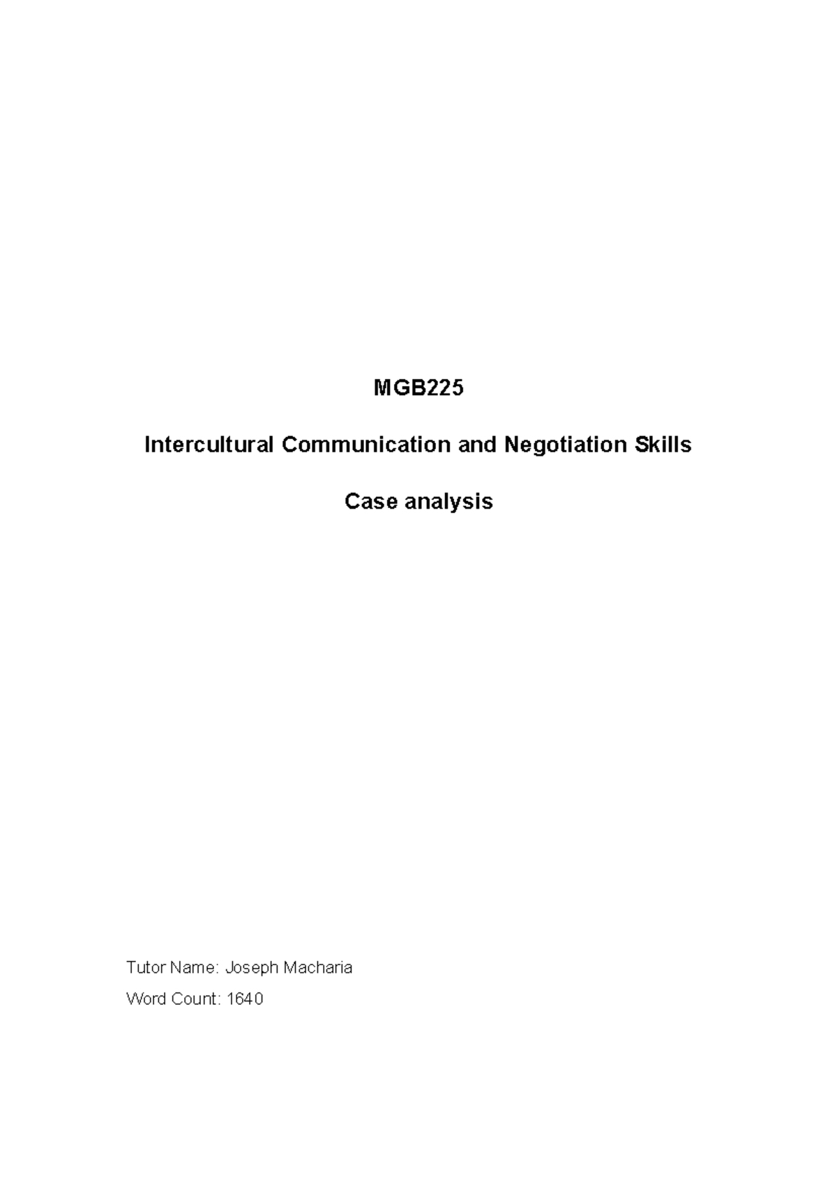 negotiation skills case study pdf