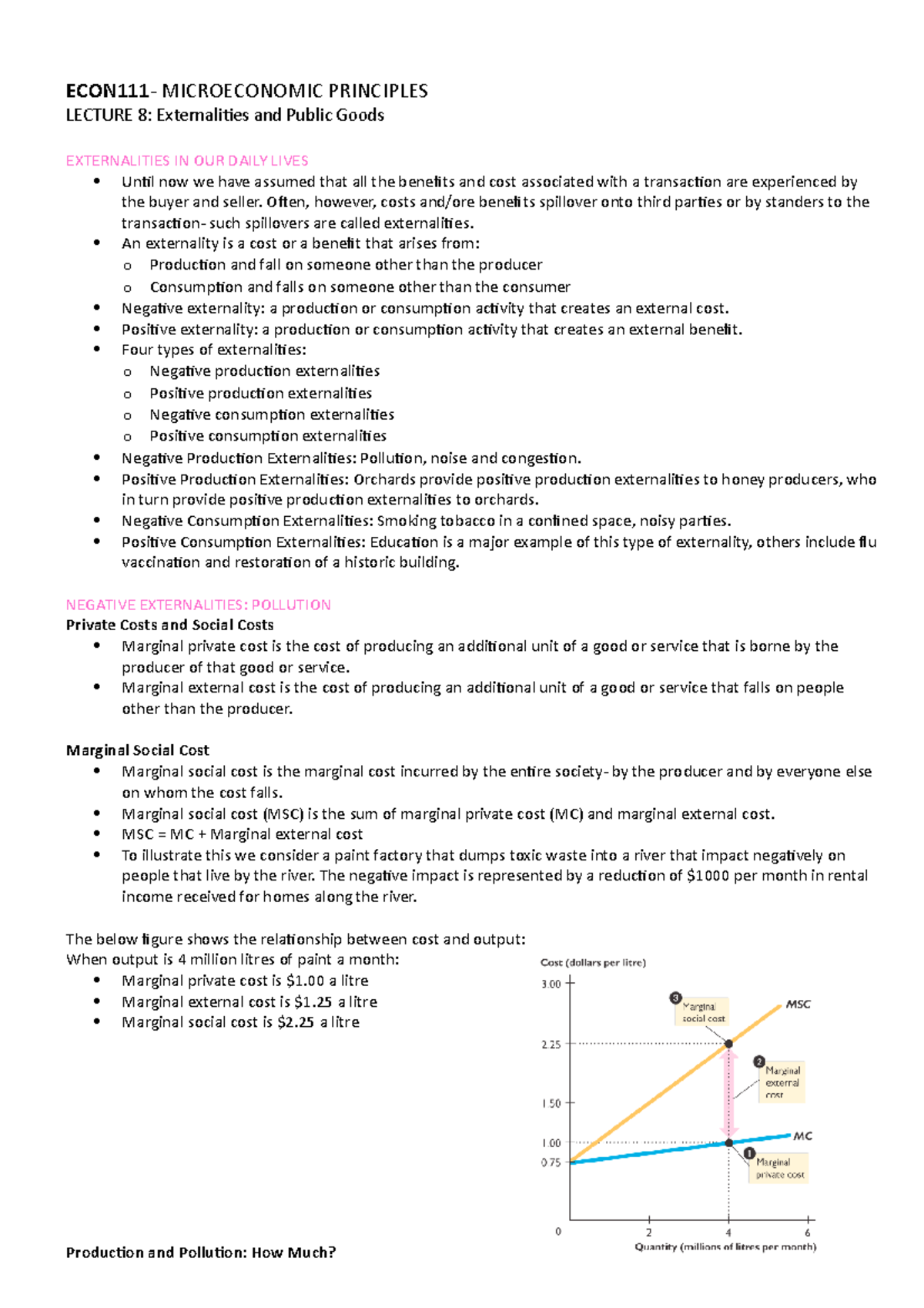 ECON111 WEEK 8 - ECON111- MICROECONOMIC PRINCIPLES LECTURE 8 ...