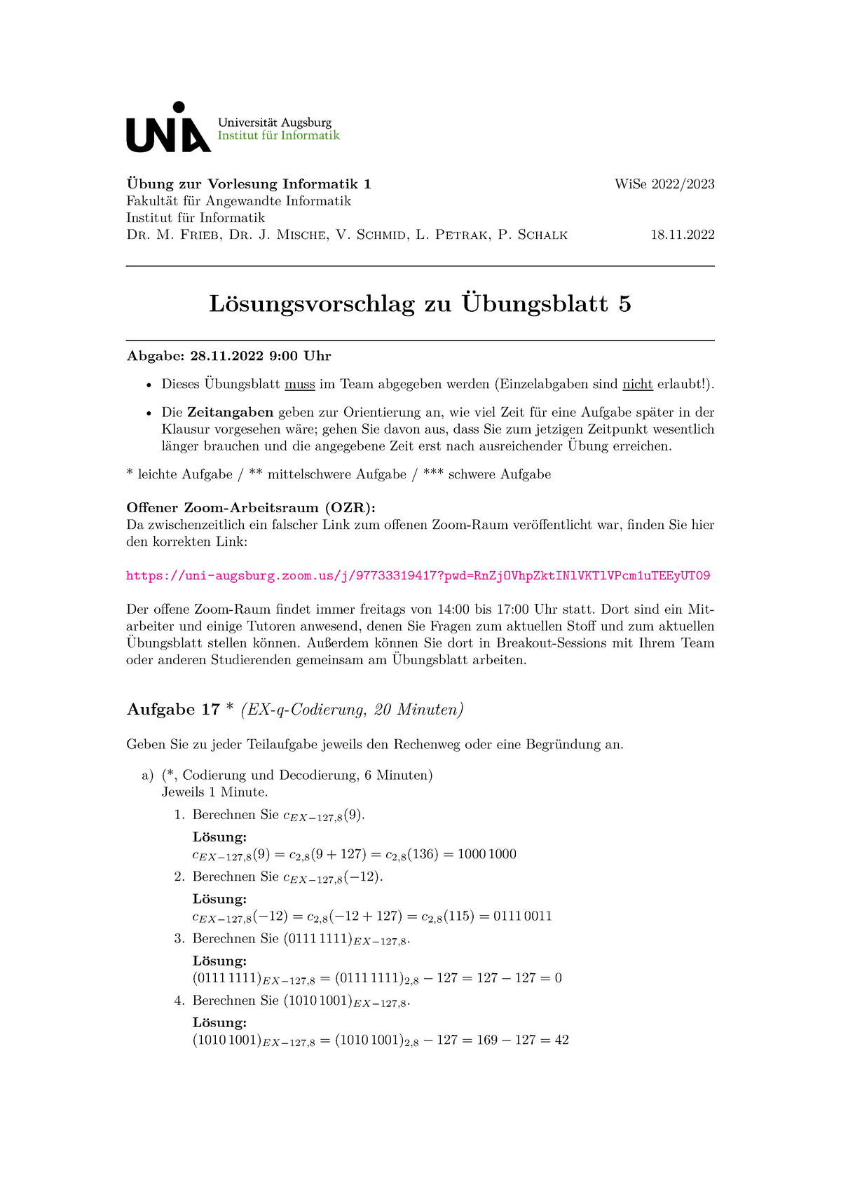 05-loesung - 05-loesung - Ubung Zur Vorlesung Informatik 1 ̈ WiSe 2022 ...