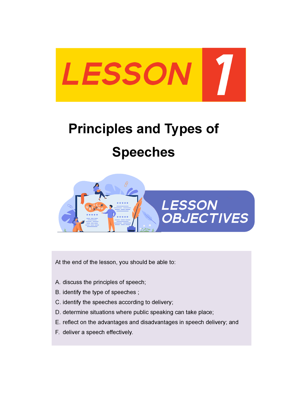 types of speeches in purposive communication