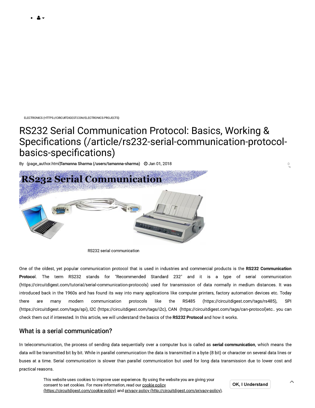 rs232 serial communication basics
