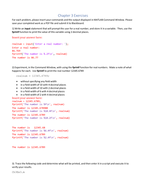 Chapter 3 Exercises - Answers and step by step to the problems. - Chapter 3  Exercises For each - Studocu