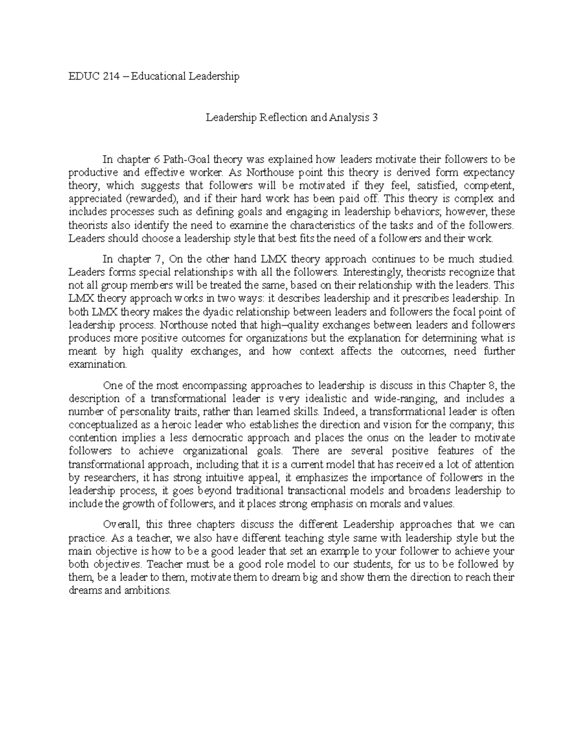 leadership-reflection-and-analysis-3-educ-214-educational