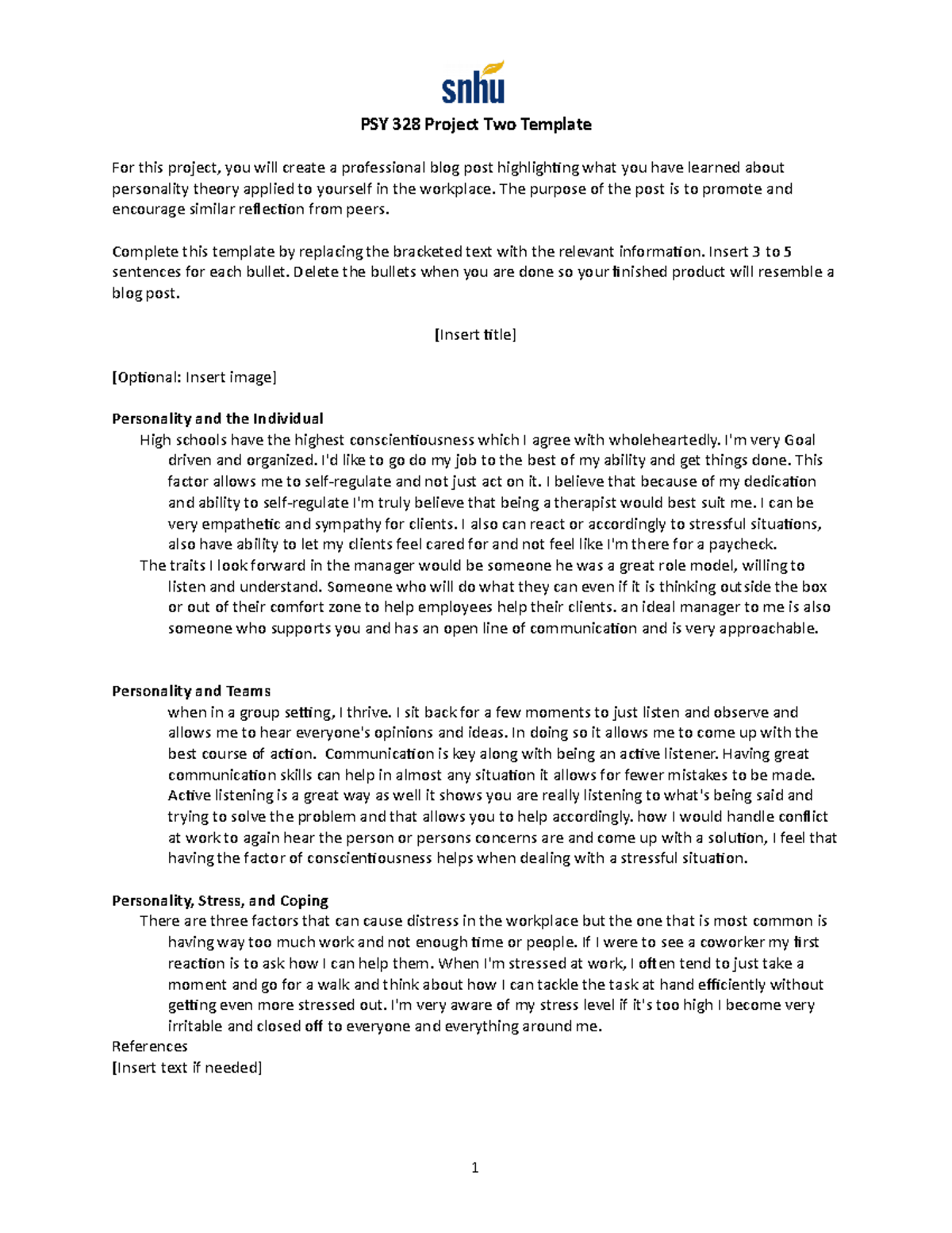 Template done psy 328 - PSY 328 Project Two Template For this project ...