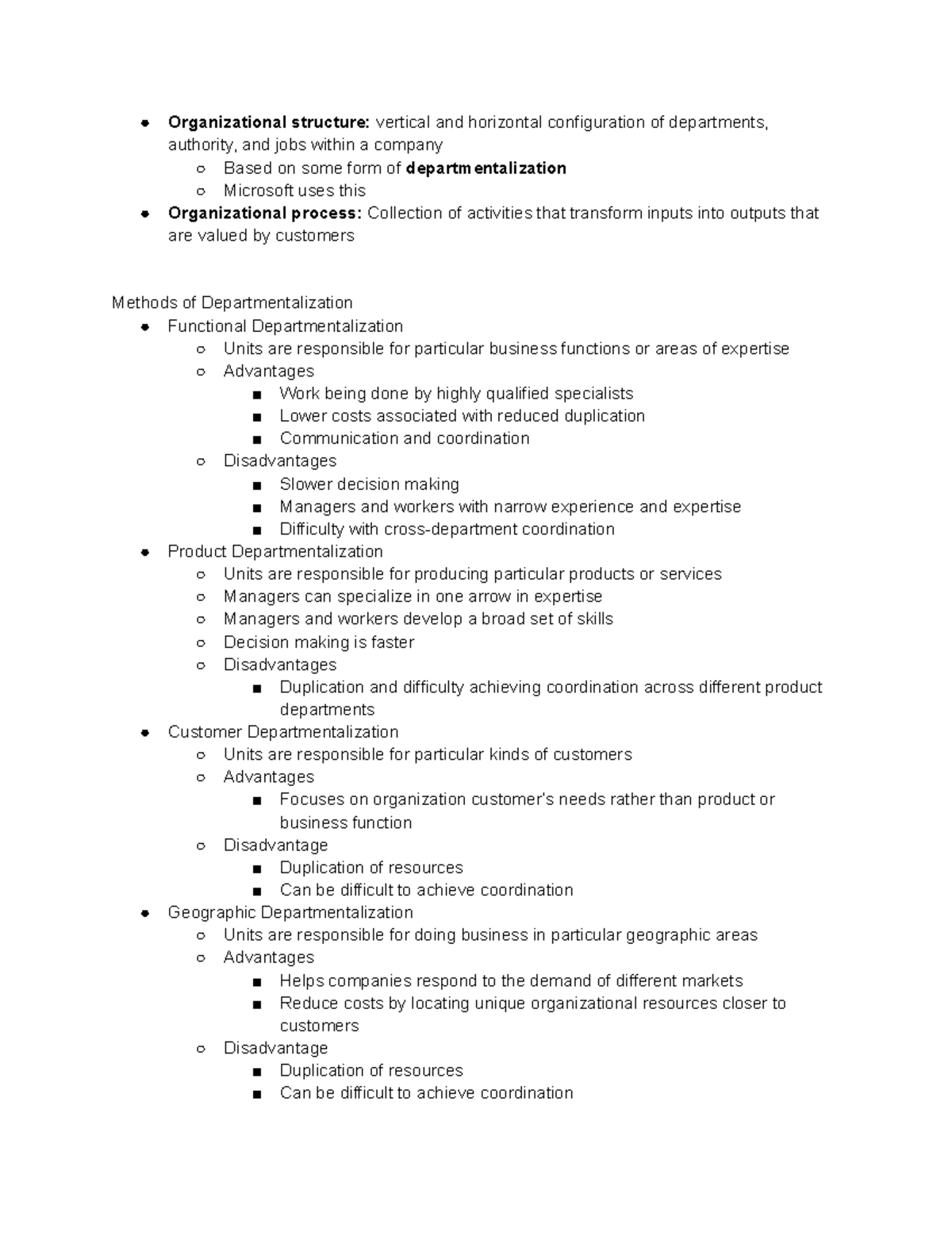 Chapter 9 Organizational Structure - Lecture Notes - Organizational ...