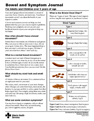 Hi ipc sz stool chart sample - Stool Chart/Bowel Record 20404(Rev2016 ...