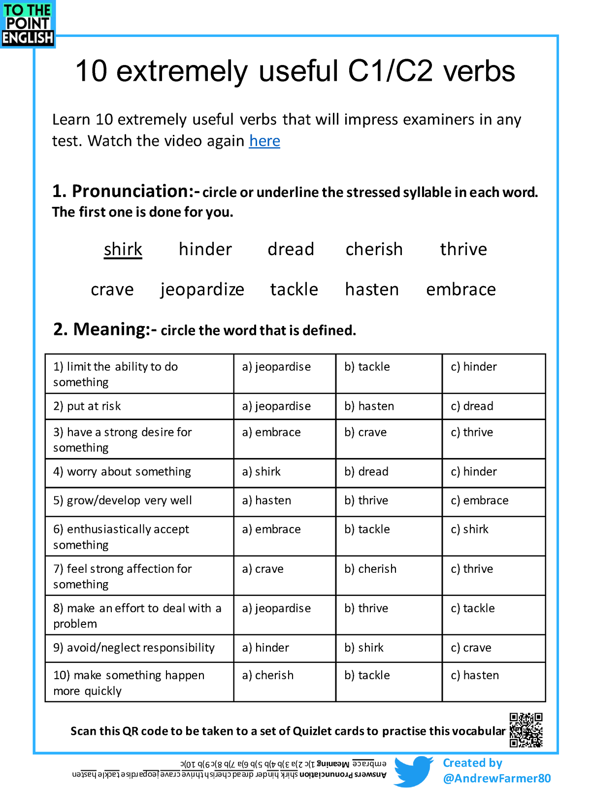 10 very useful verbs - ... - 10 extremely useful C1/C2 verbs Created by ...