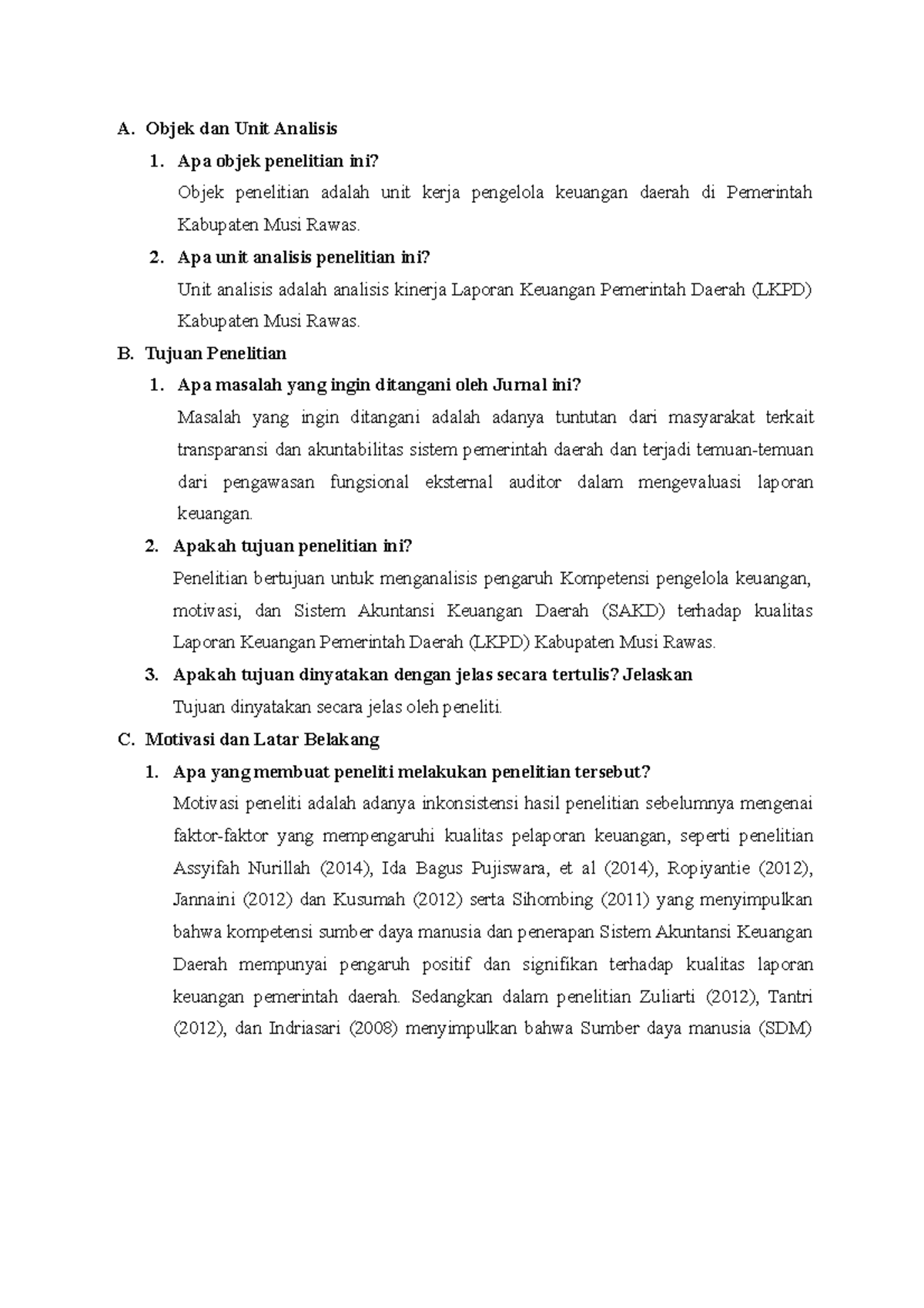 Analisis Laporan Keuangan 11 - A. Objek Dan Unit Analisis 1. Apa Objek ...