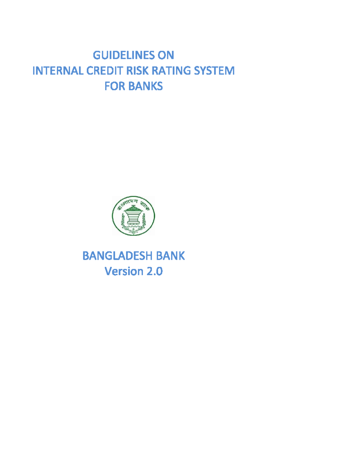 Icrrs Manual - Lecture notes 1 - 1 Functions of Internal Credit Risk ...