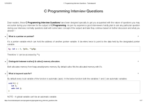 c interview questions tutorialspoint