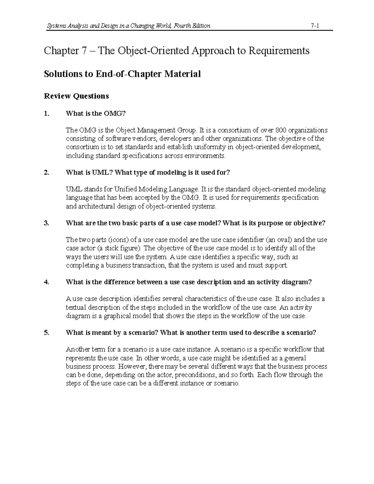 Solution of Ch7 - Chapter 7 – The Object-Oriented Approach to ...