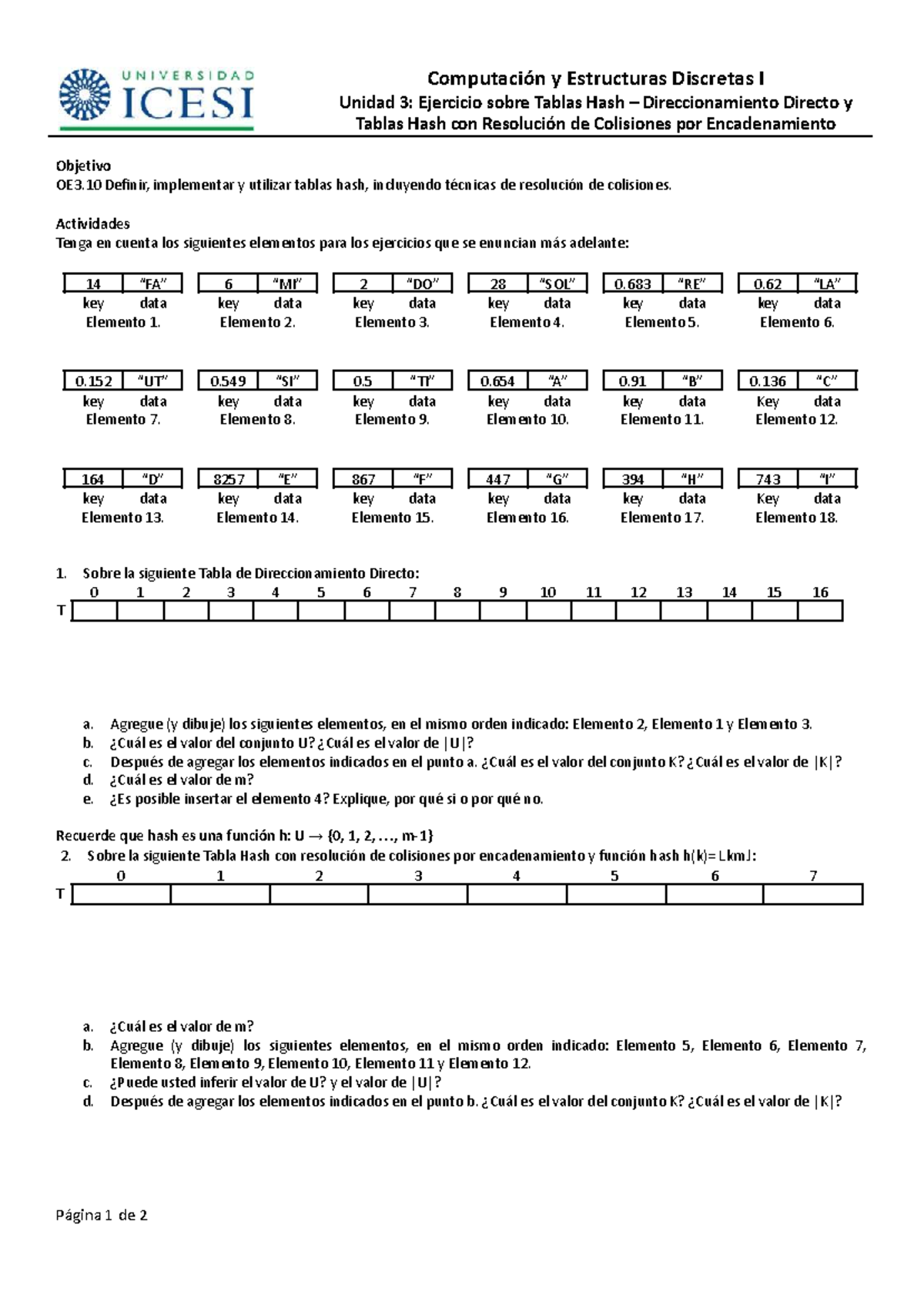 Cy ED1 Ejercicios Tablas Hash1 Direcc Direct YHash Resol Colis