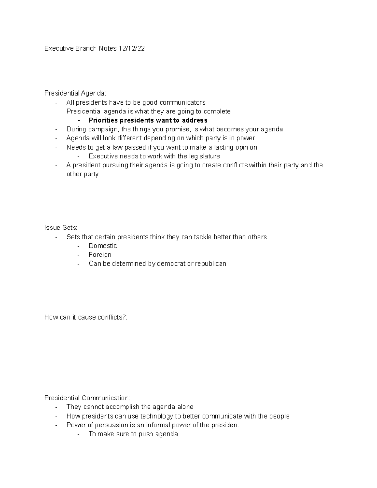 Executive Branch Notes Studocu
