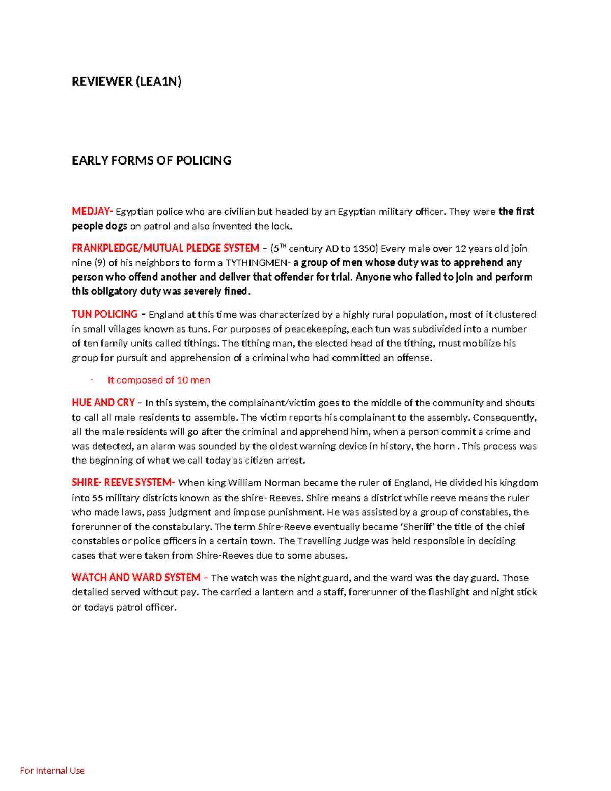 Reviewer-LEA1N - lea reviewer - REVIEWER (LEA1N) EARLY FORMS OF ...