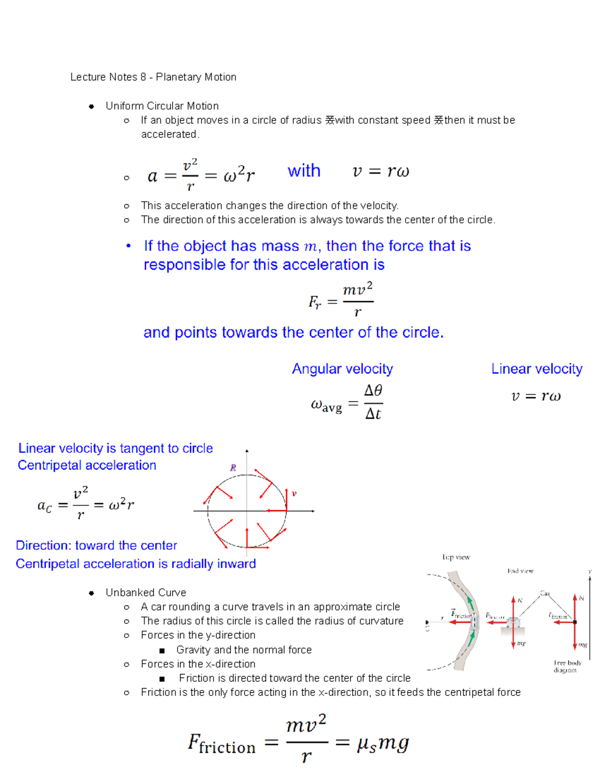 Lecture Notes 8 - This acceleration changes the direction of the ...
