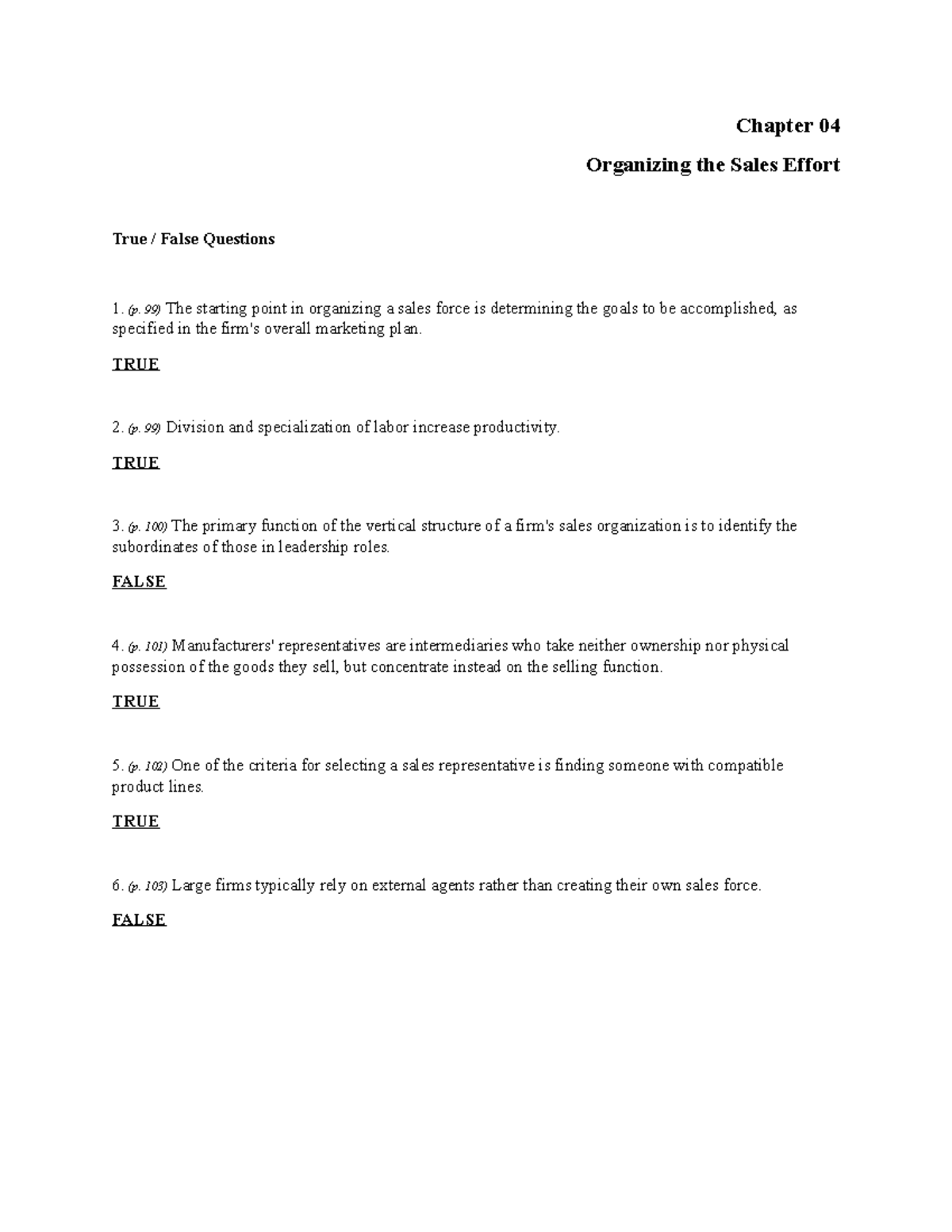 sales-management-ch4-ch10-chapter-04-organizing-the-sales-effort-true