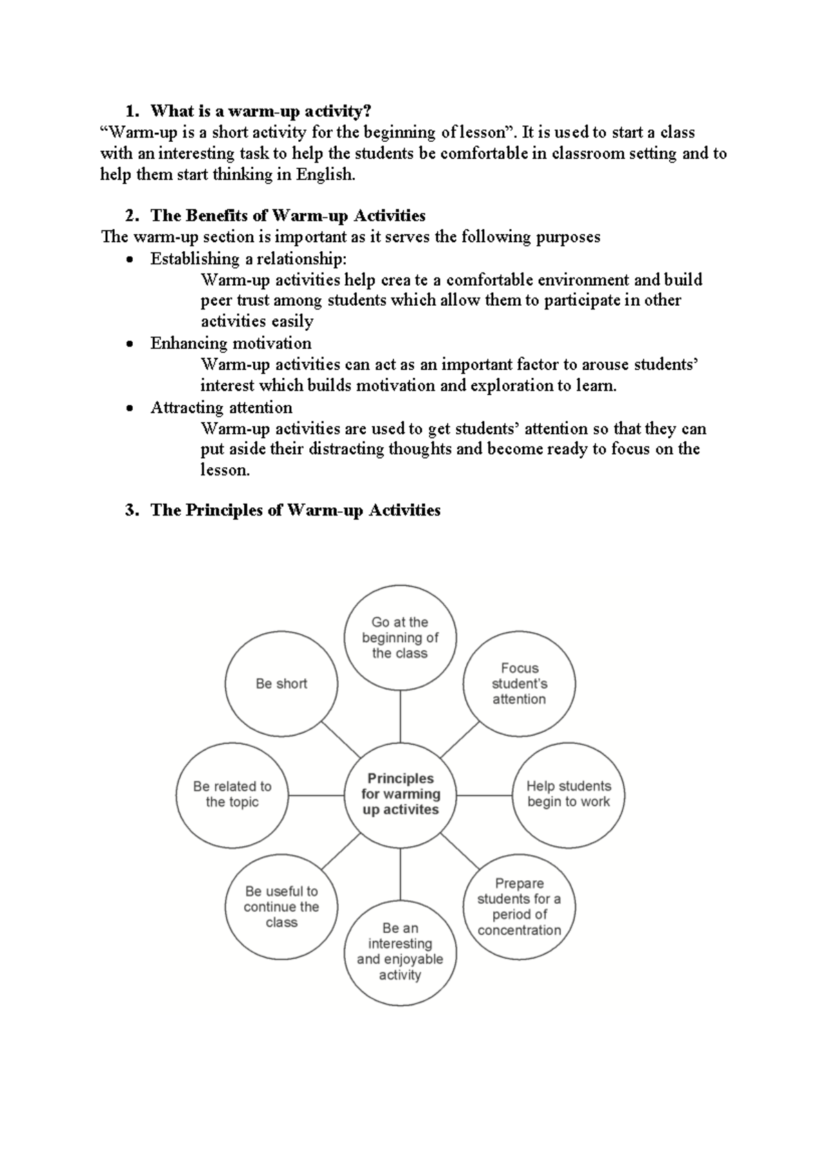 2Handout WUA 01 WUA handout What is a warmup activity? “Warmup