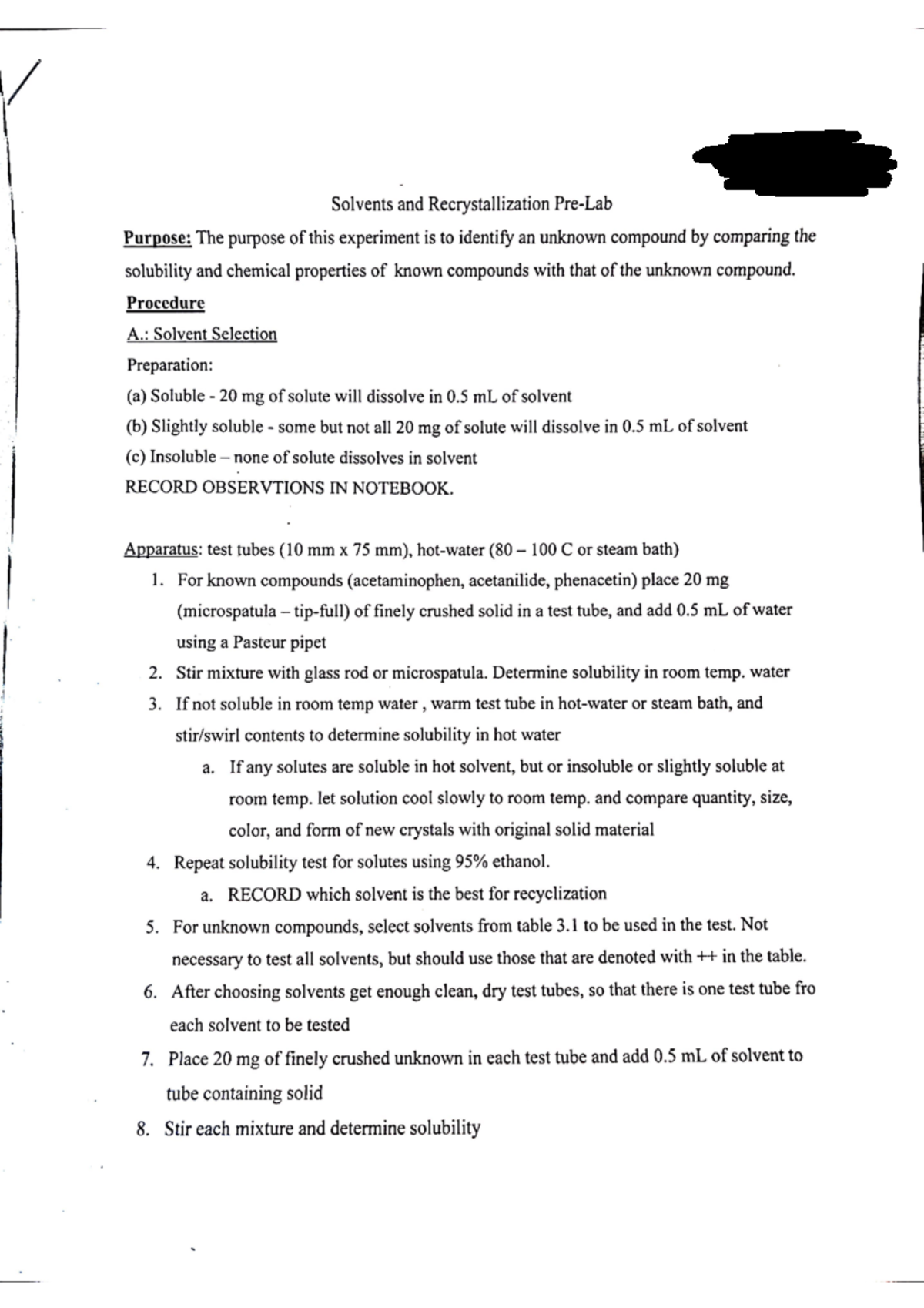 Solventsand Recrystallization Notes - CHM 317L - BABBAGE - Studocu