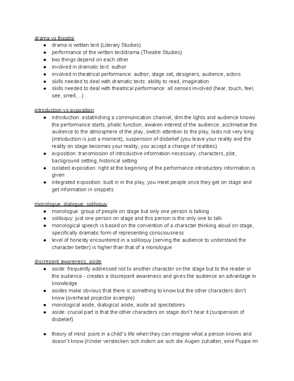 Ch 4 - An Introduction to the Analysis of Drama - drama vs theatre ...