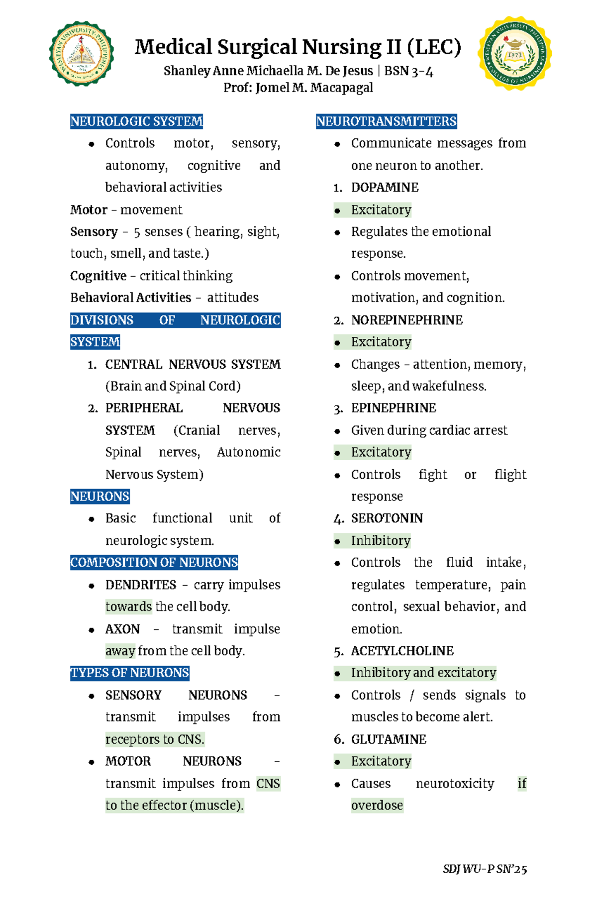 MS 2 LEC Reviewer Prelims - Shanley Anne Michaella M. De Jesus | BSN 3 ...