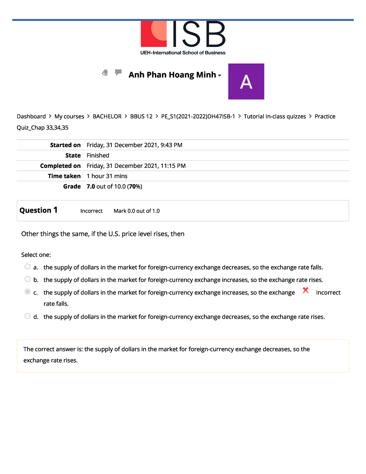 Practice Quiz Chap 33,34,35 - Started On Friday, 31 December 2021, 9:43 ...