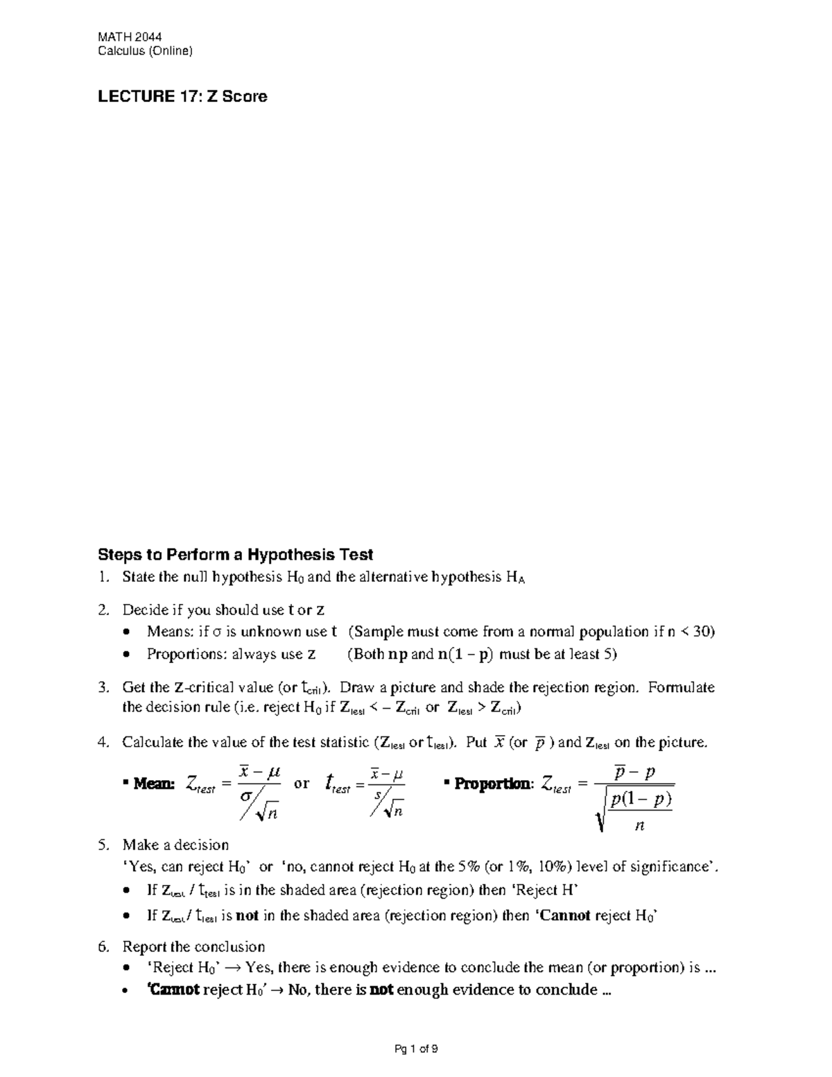 Lecture 17-2044 - MATH 2044 - BCIT - Studocu