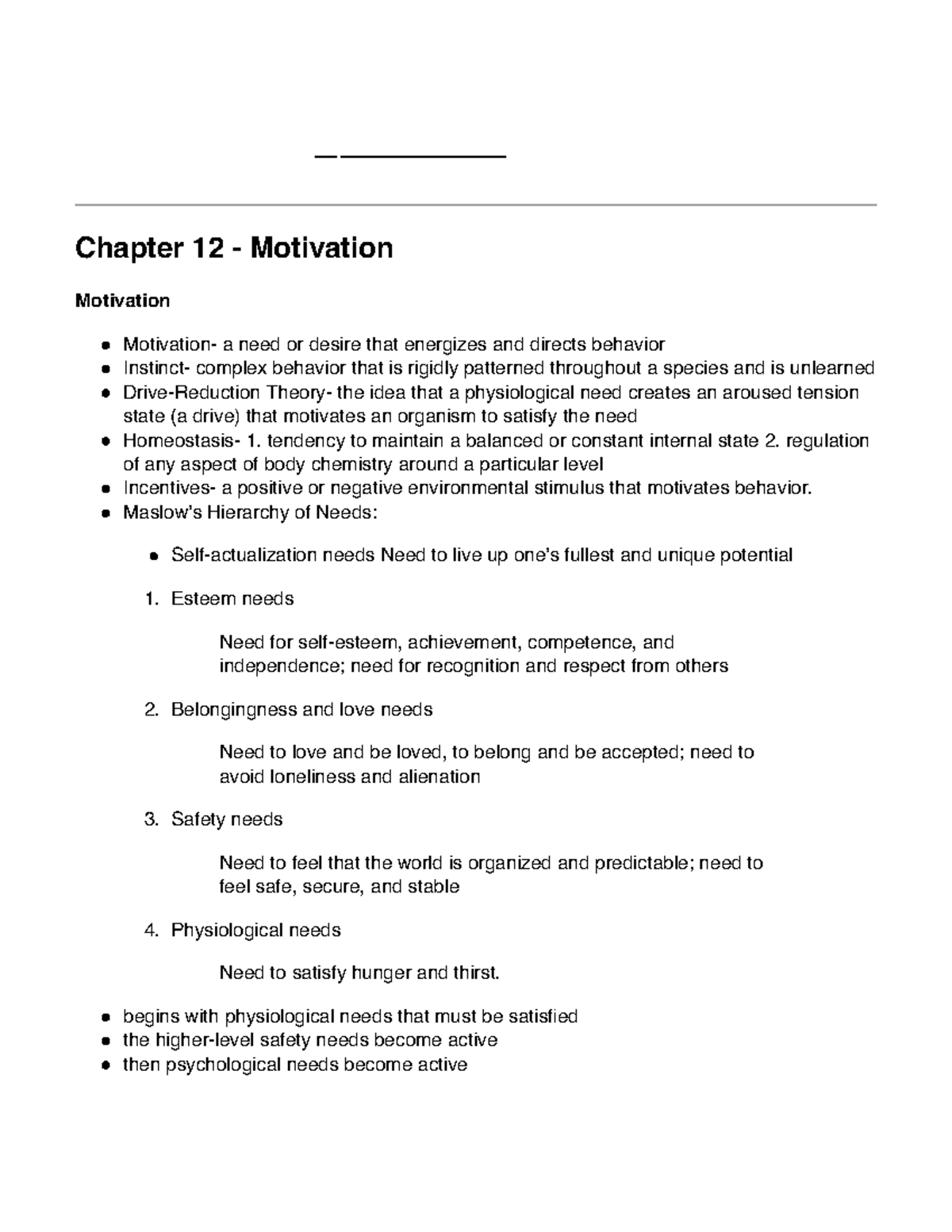 Chapter 12 - Motivation - Chapter 12 - Motivation Motivation Motivation ...