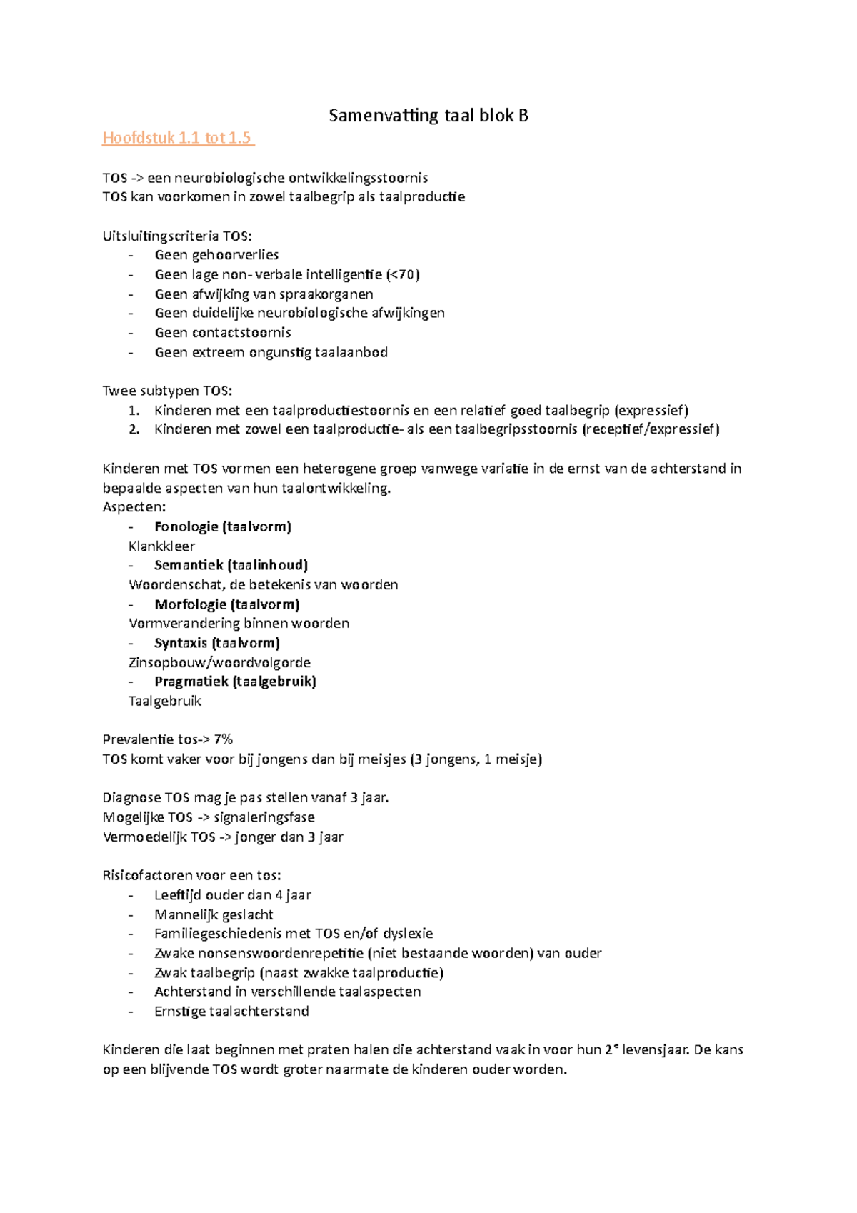 Samenvatting Taal Blok B - Samenvatting Taal Blok B Hoofdstuk 1 Tot 1 ...