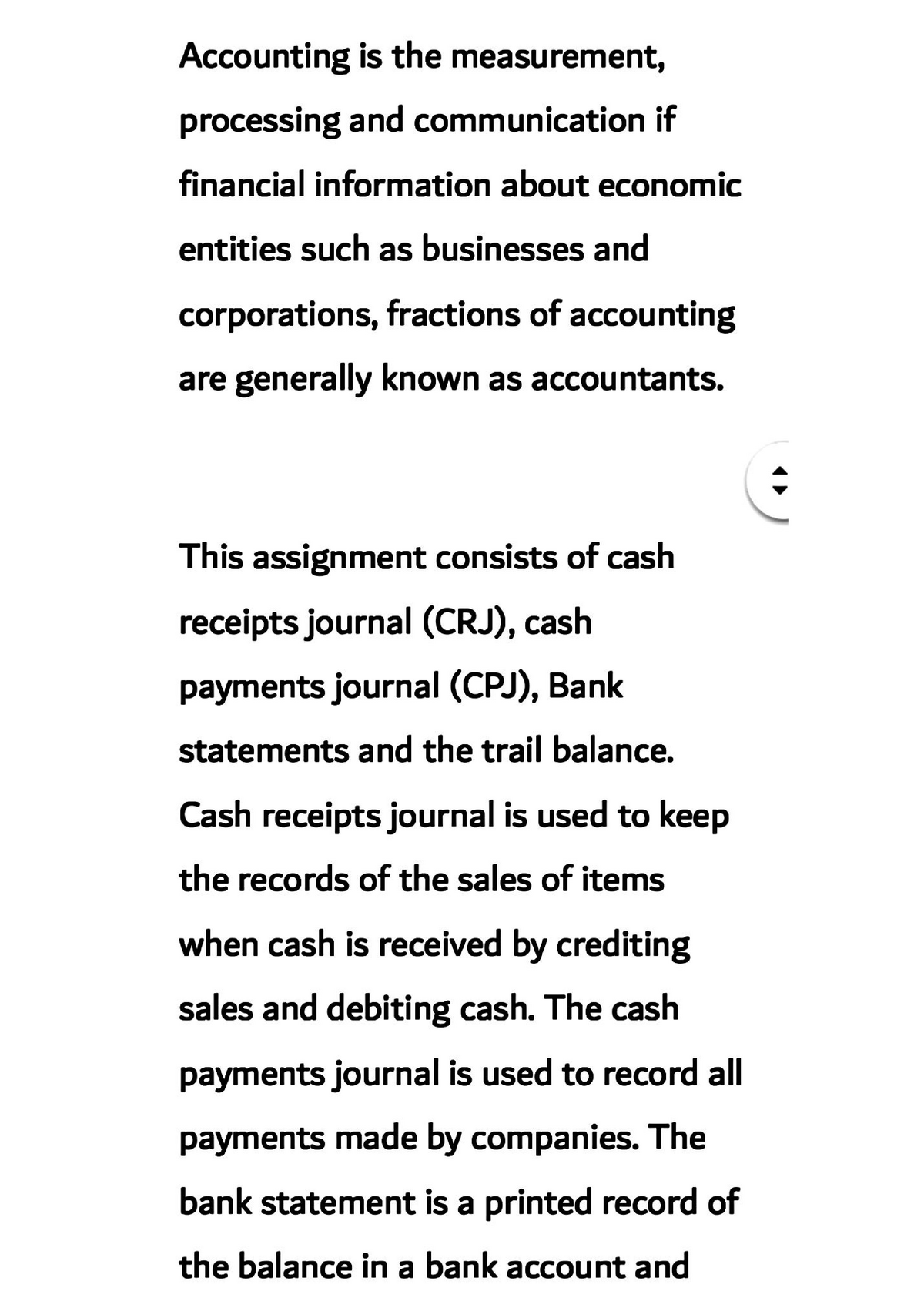 financial accounting assignment front page