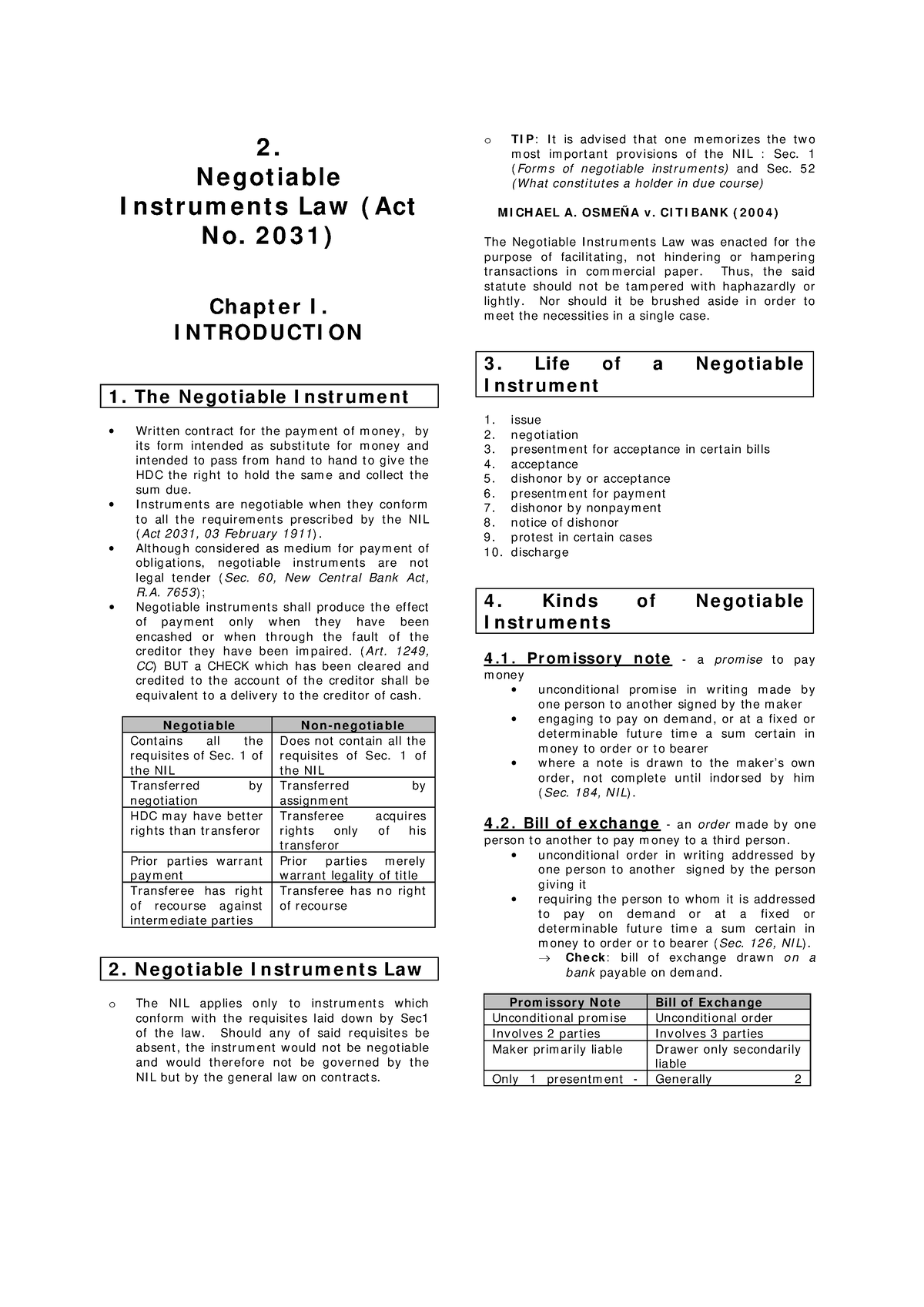 Negotiable Instruments Law 2 N Egot Ia Ble I N St R Um E Nt S La W   Thumb 1200 1697 