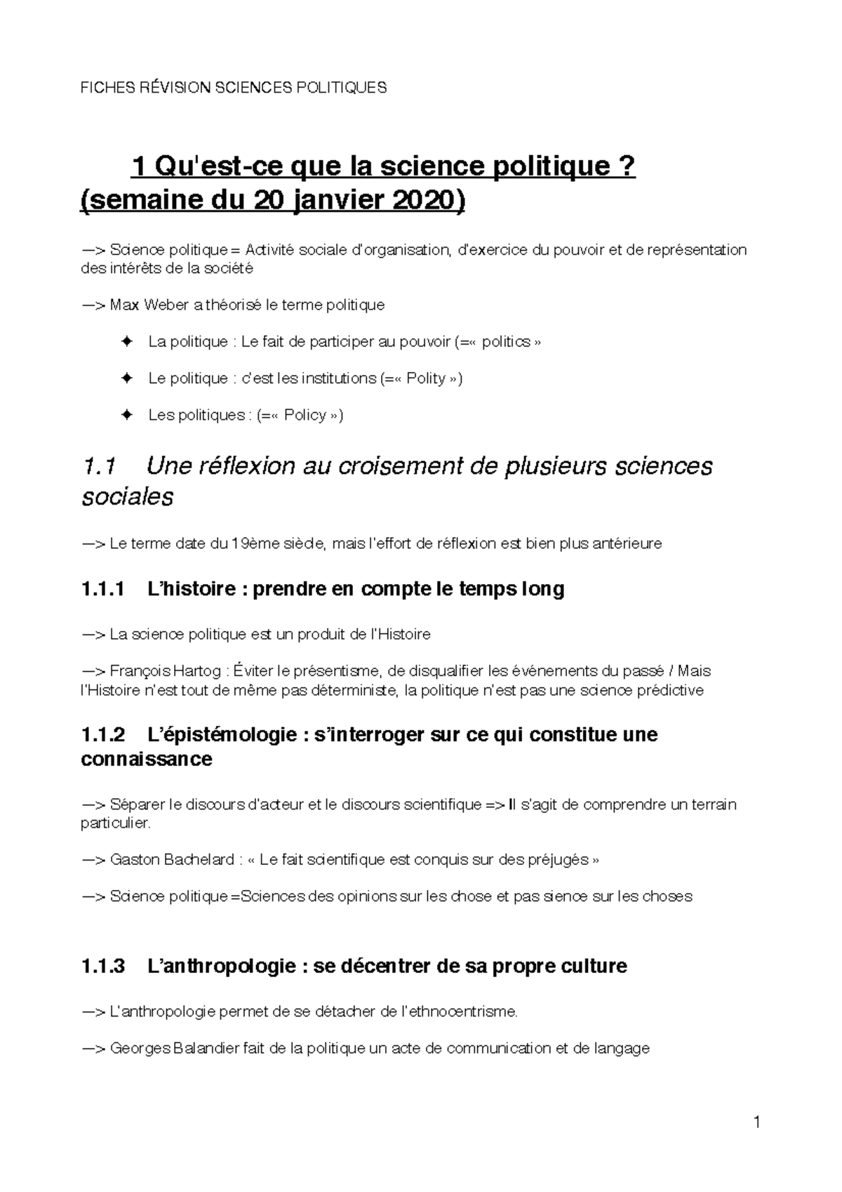 qu'est ce que la science politique dissertation