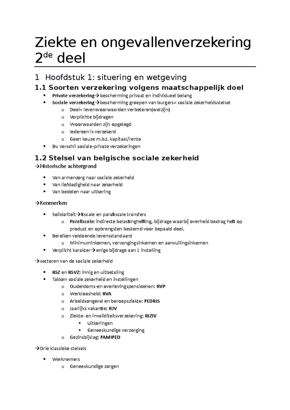 Samenvatting Ziekte En Invaliditeitsverzekeringen - Ziekte En ...