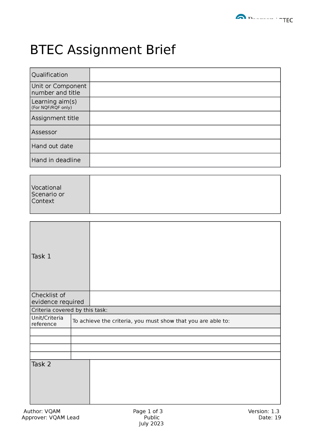 btec iv of assignment briefs