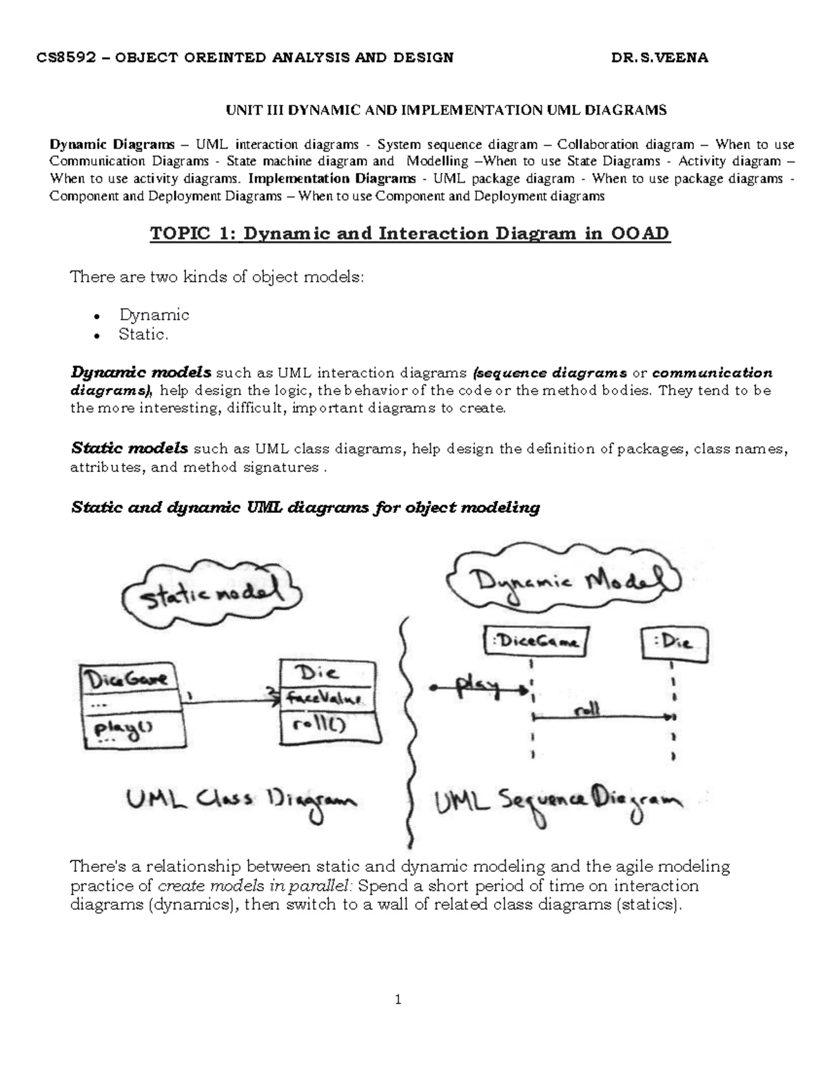 UNIT I -Notes - unit 1 - UNIT I UNIFIED PROCESS AND USE CASE DIAGRAMS ...